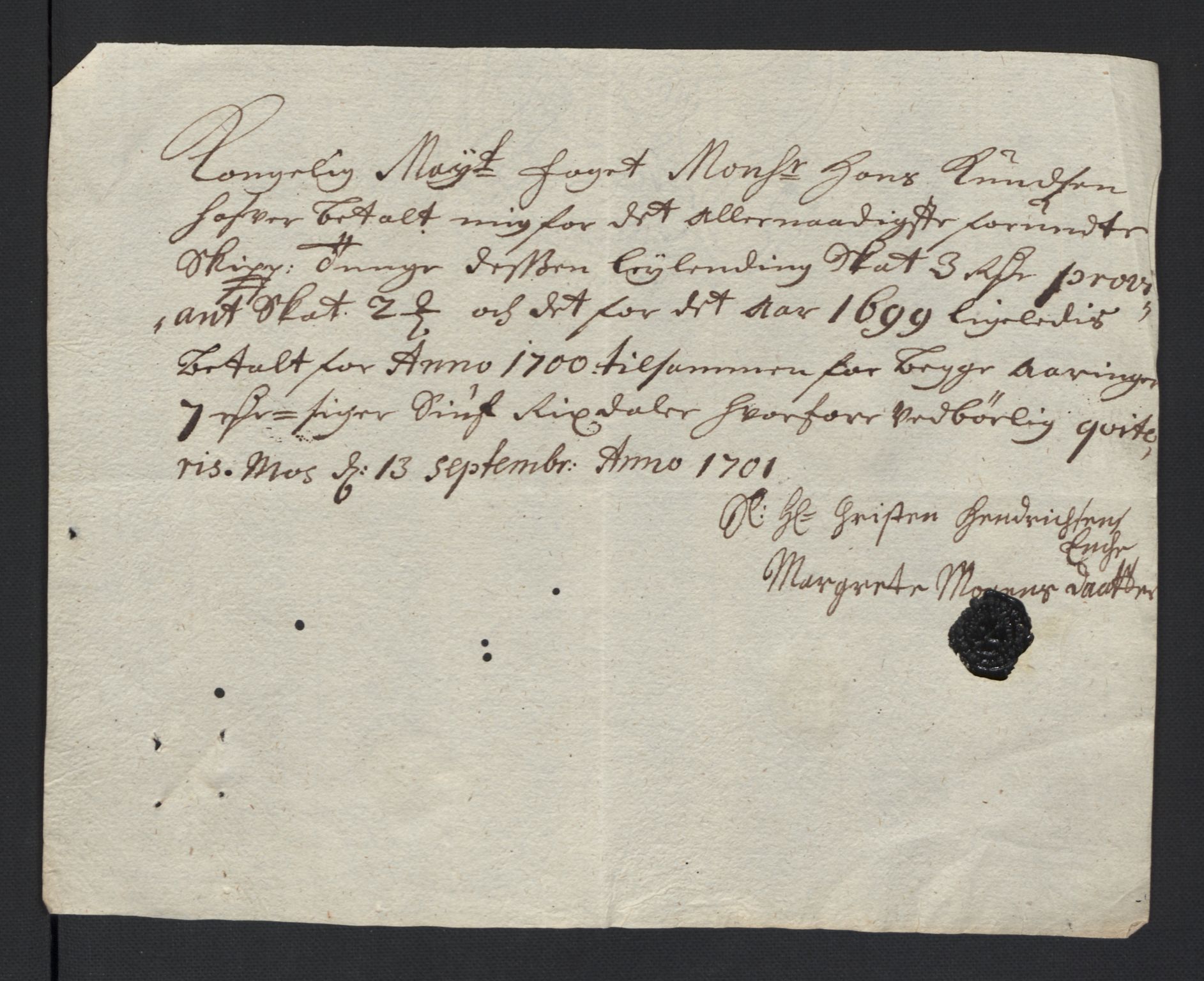 Rentekammeret inntil 1814, Reviderte regnskaper, Fogderegnskap, AV/RA-EA-4092/R04/L0129: Fogderegnskap Moss, Onsøy, Tune, Veme og Åbygge, 1700, p. 587