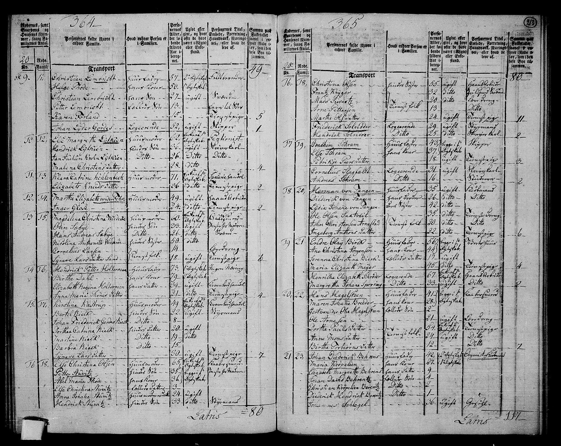 RA, 1801 census for 1301 Bergen, 1801, p. 212b-213a