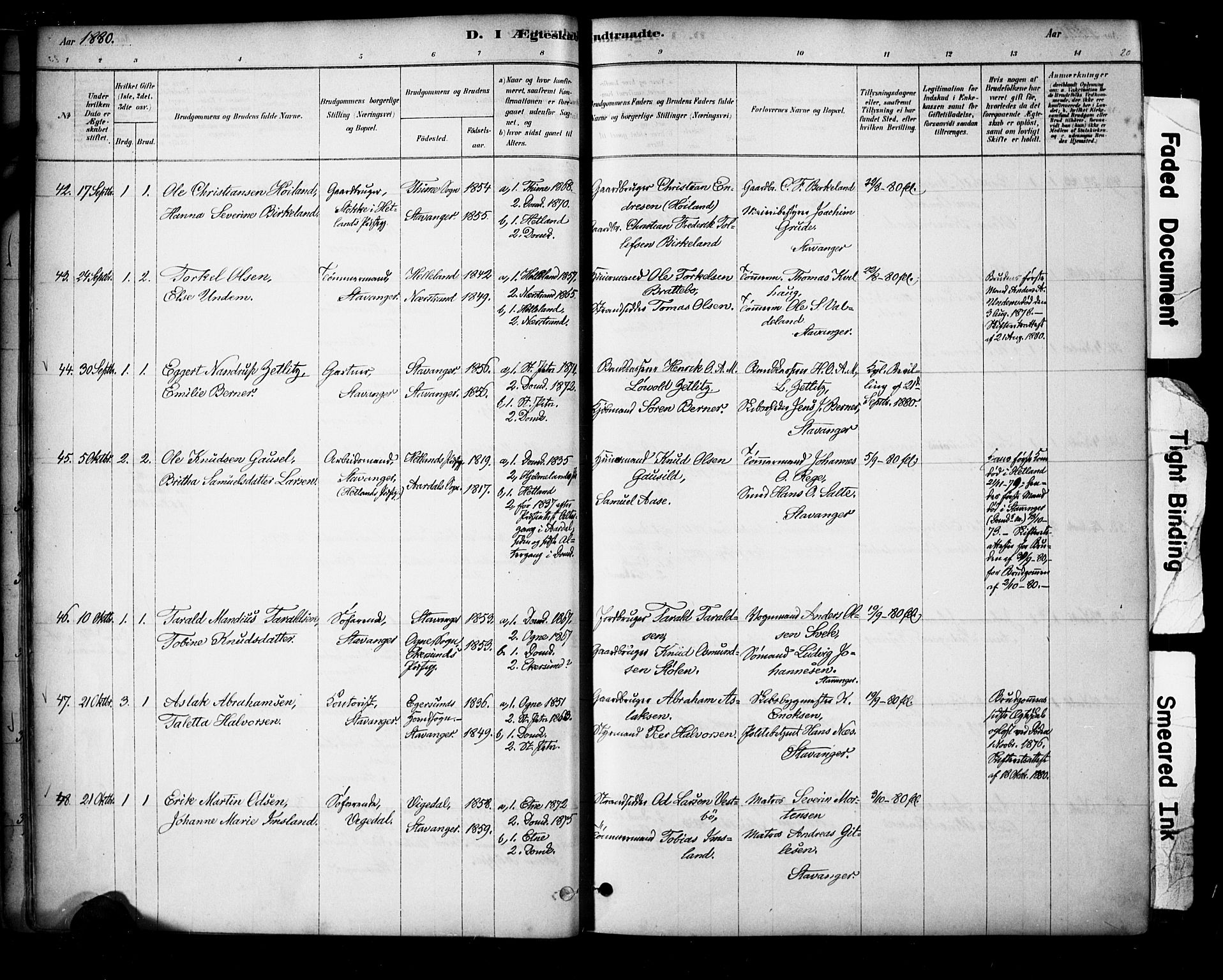 Domkirken sokneprestkontor, AV/SAST-A-101812/001/30/30BA/L0029: Parish register (official) no. A 28, 1878-1904, p. 20