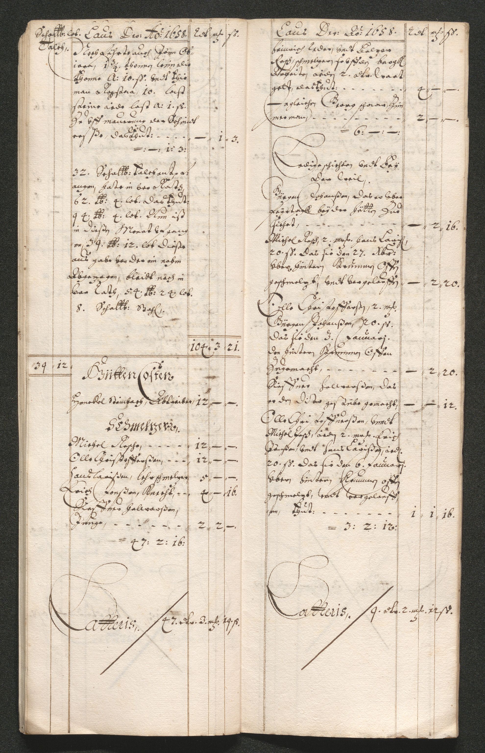 Kongsberg Sølvverk 1623-1816, AV/SAKO-EA-3135/001/D/Dc/Dcd/L0033: Utgiftsregnskap for gruver m.m. , 1658, p. 57