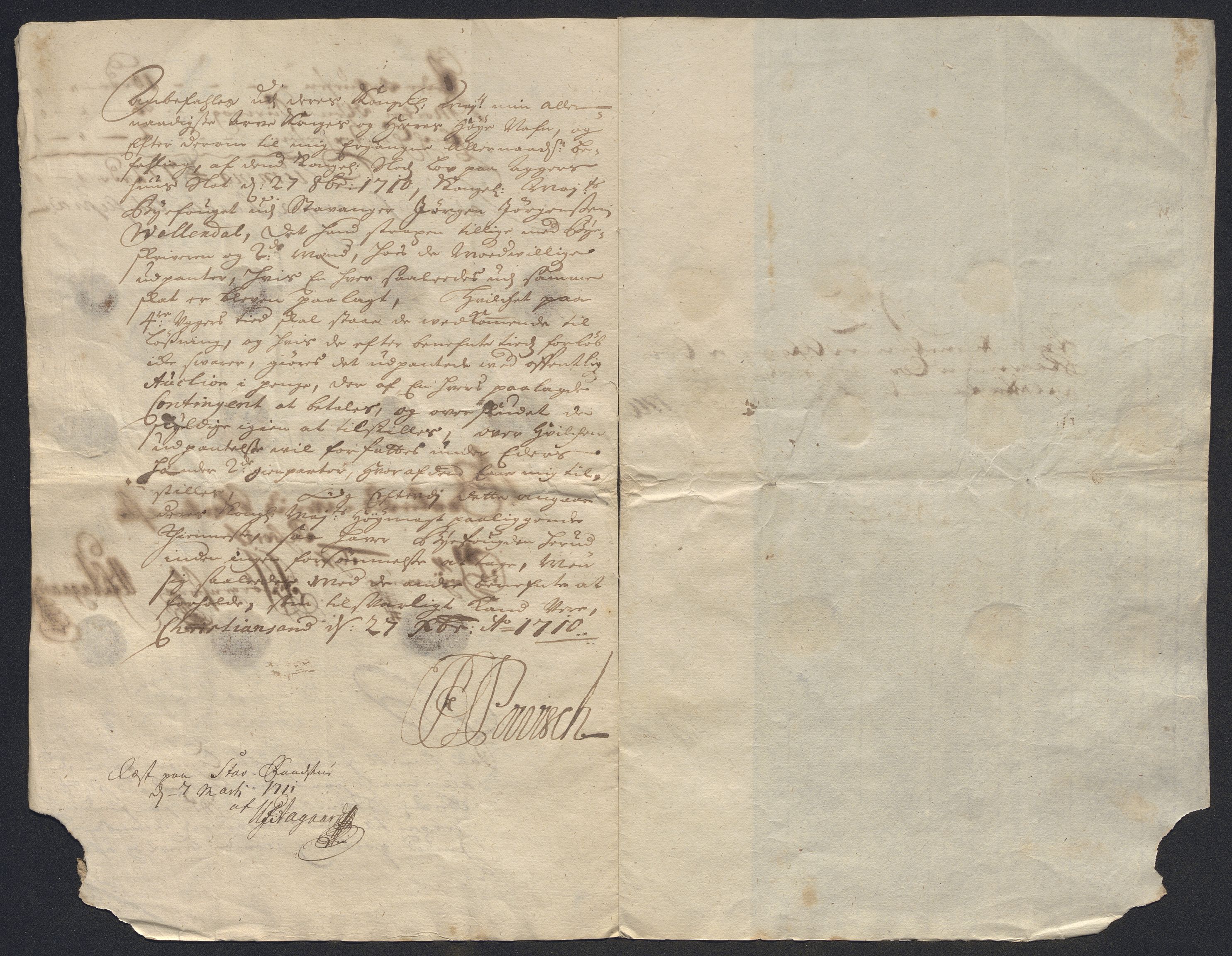 Rentekammeret inntil 1814, Reviderte regnskaper, Byregnskaper, AV/RA-EA-4066/R/Ro/L0302: [O4] Kontribusjonsregnskap, 1687-1711, p. 298