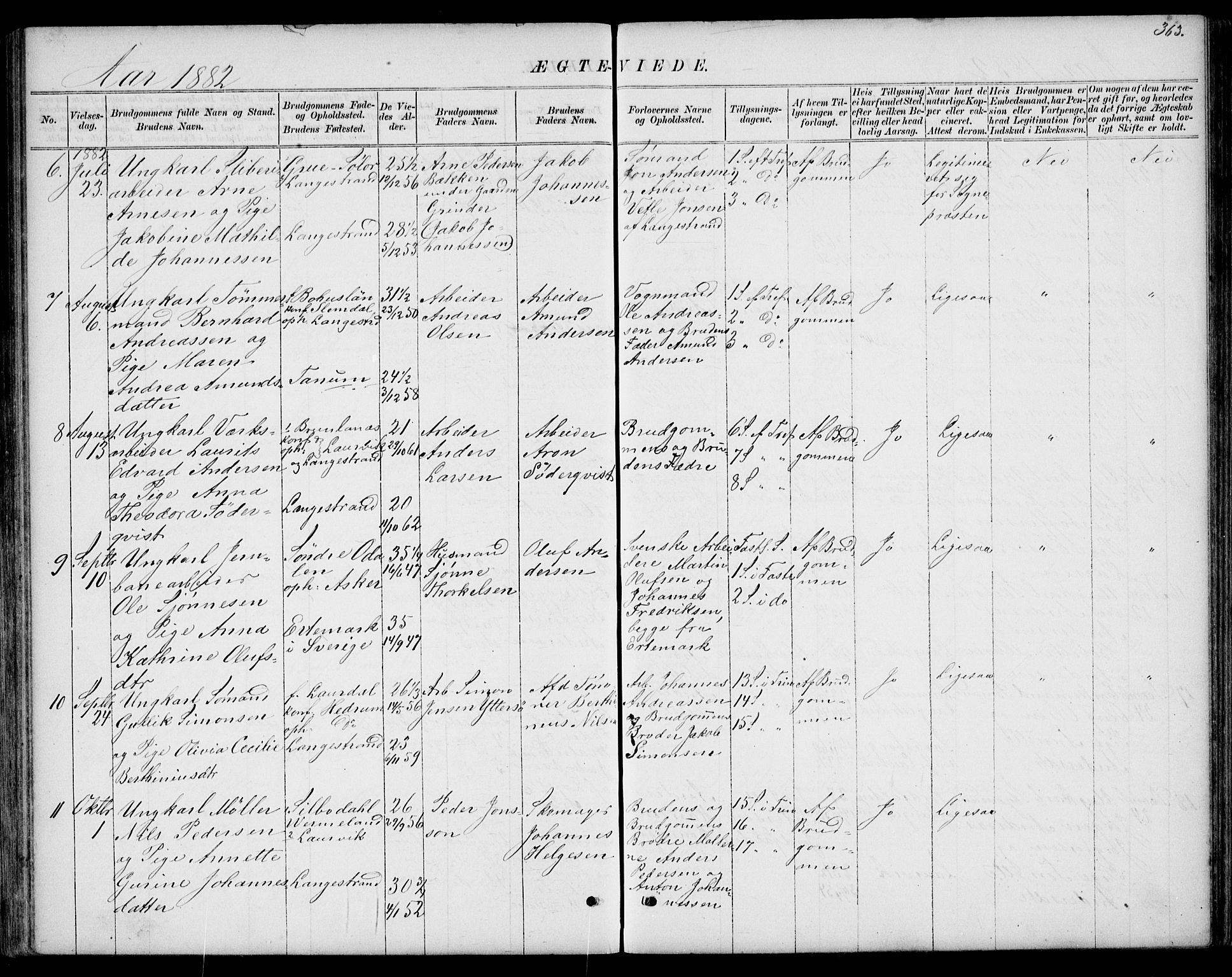 Larvik kirkebøker, AV/SAKO-A-352/G/Gb/L0003: Parish register (copy) no. II 3, 1867-1899, p. 363