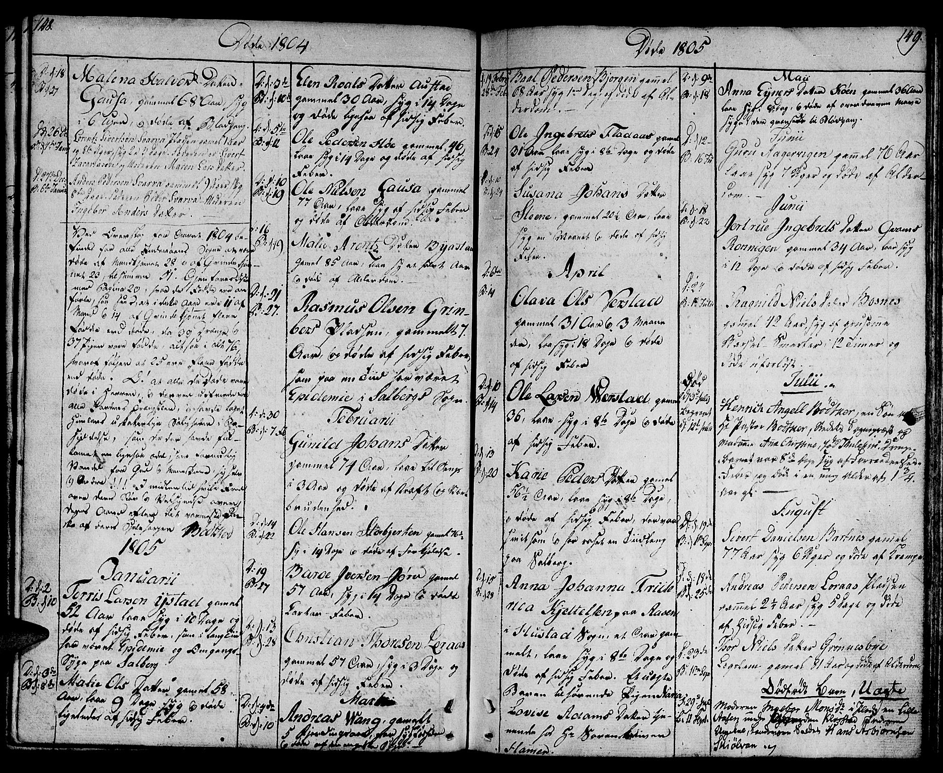 Ministerialprotokoller, klokkerbøker og fødselsregistre - Nord-Trøndelag, SAT/A-1458/730/L0274: Parish register (official) no. 730A03, 1802-1816, p. 148-149
