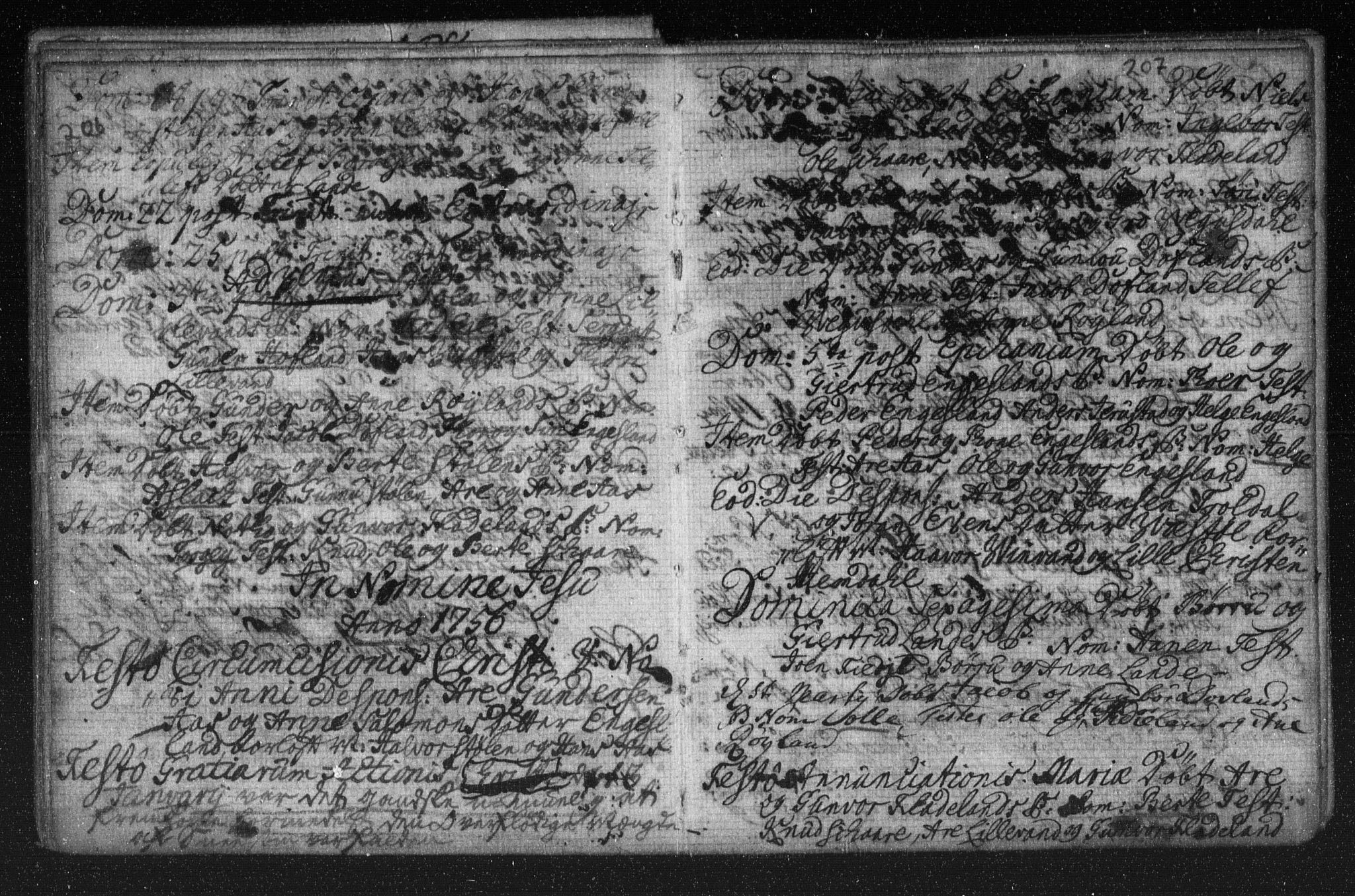 Herefoss sokneprestkontor, AV/SAK-1111-0019/F/Fa/Fab/L0001: Parish register (official) no. A 1, 1704-1779, p. 206-207