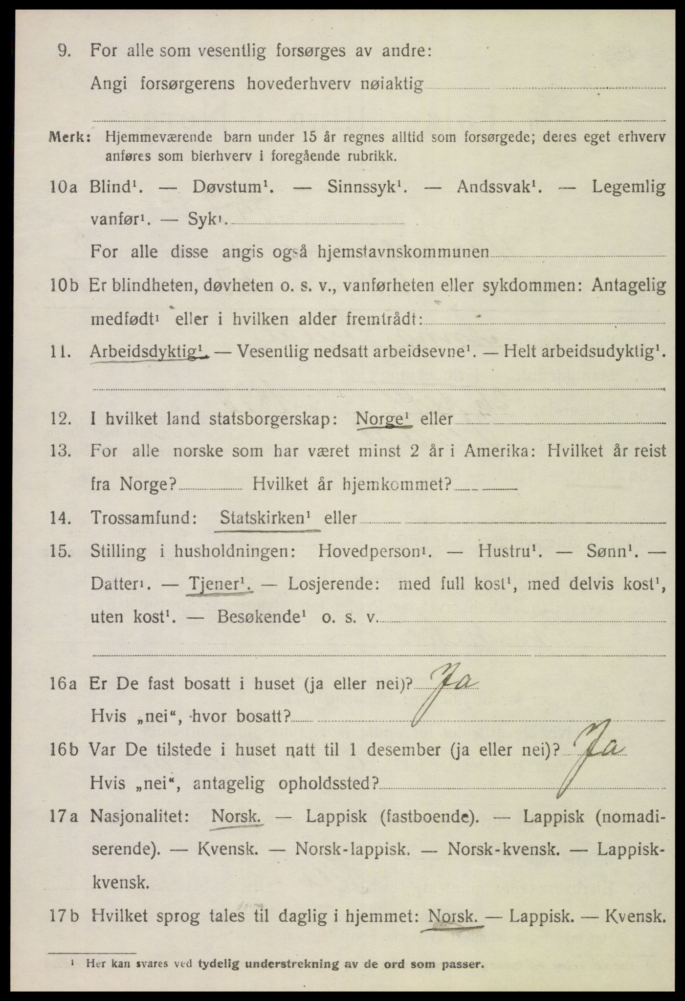 SAT, 1920 census for Verdal, 1920, p. 8862