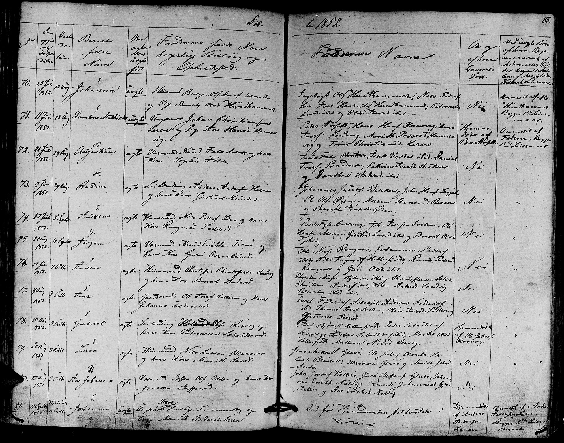 Ministerialprotokoller, klokkerbøker og fødselsregistre - Møre og Romsdal, SAT/A-1454/581/L0936: Parish register (official) no. 581A04, 1836-1852, p. 85