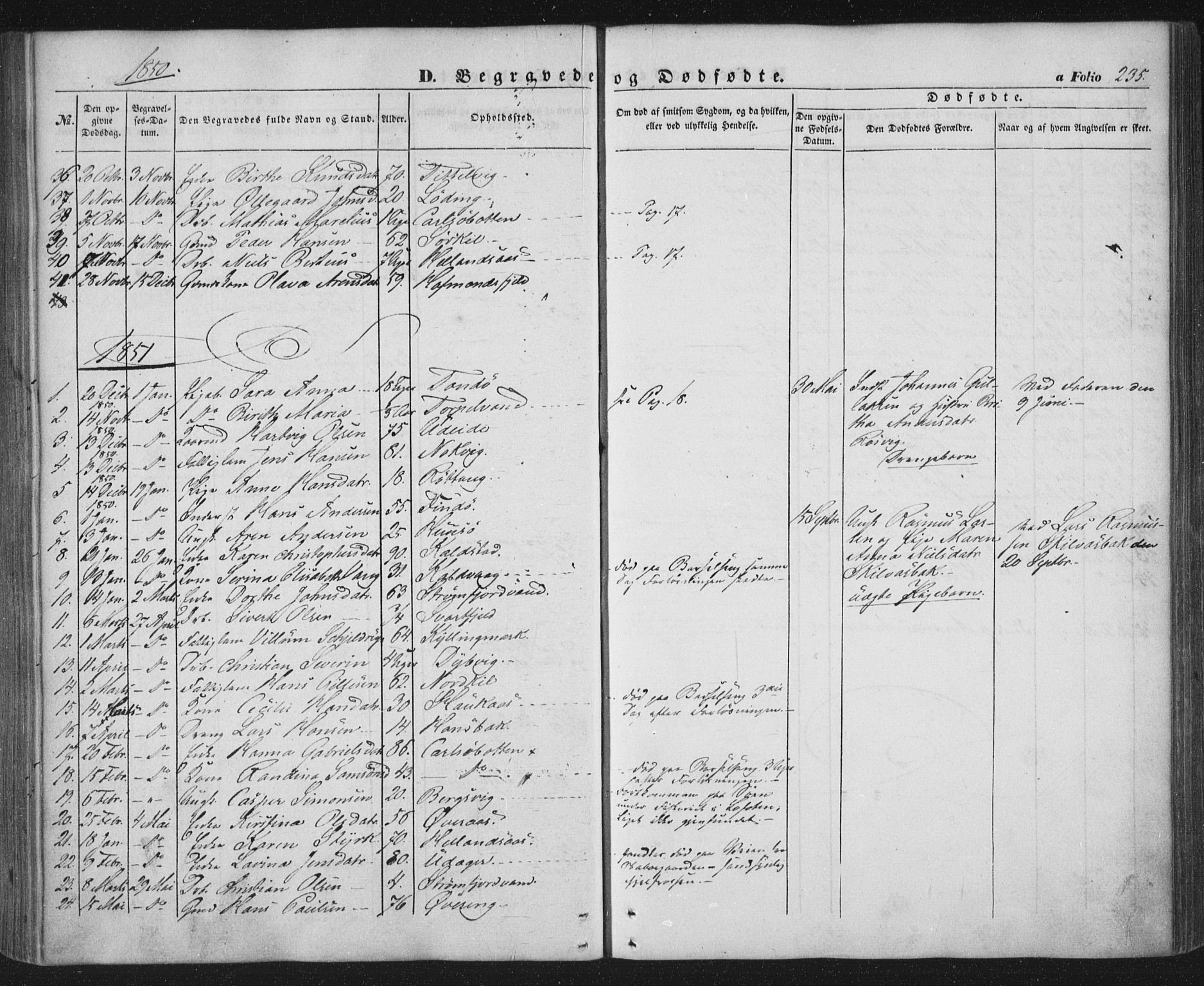 Ministerialprotokoller, klokkerbøker og fødselsregistre - Nordland, SAT/A-1459/859/L0844: Parish register (official) no. 859A04, 1849-1862, p. 235