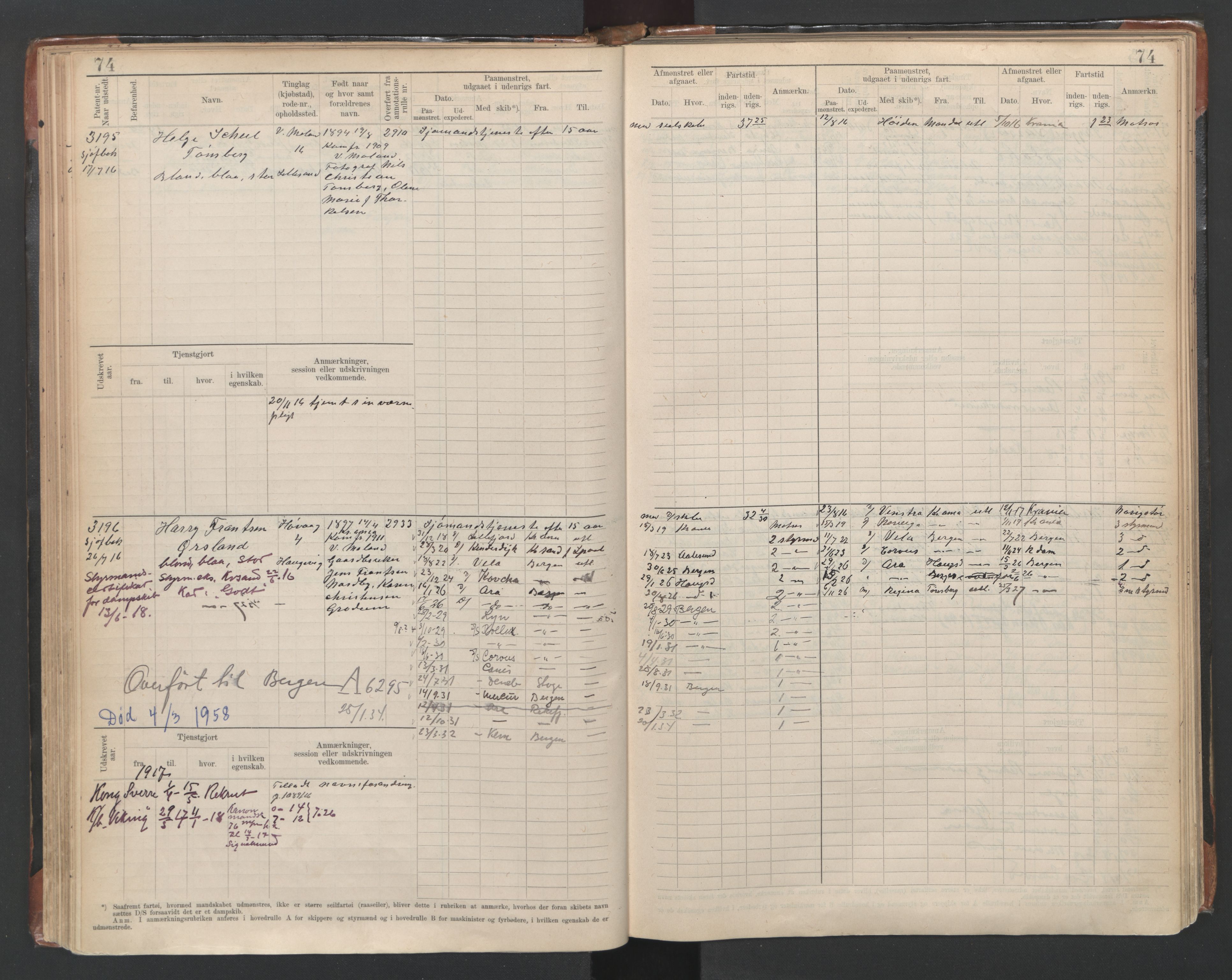 Lillesand mønstringskrets, AV/SAK-2031-0014/F/Fb/L0016: Hovedrulle nr 3049-3648, G-7, 1910-1948, p. 79