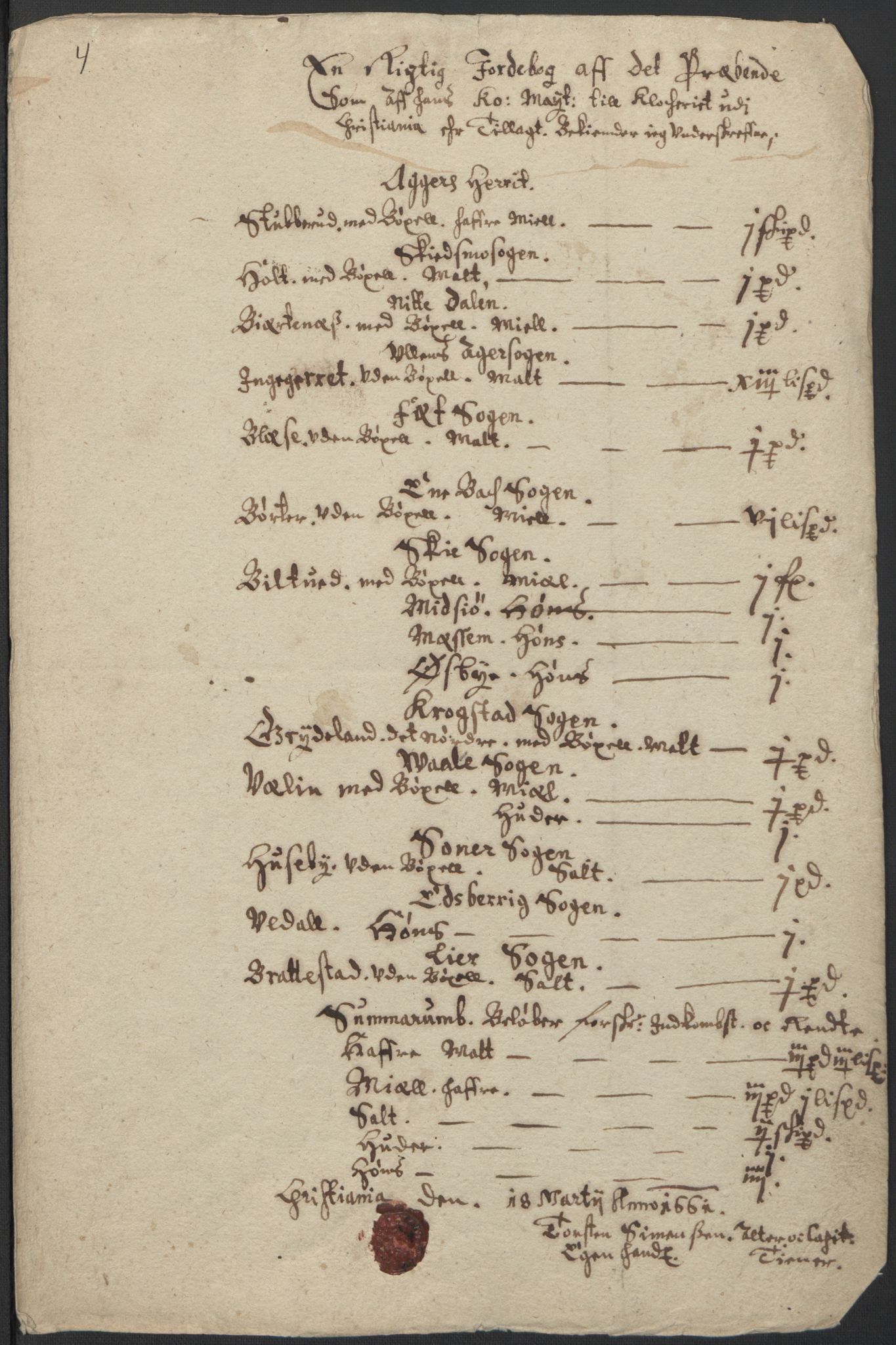 Rentekammeret inntil 1814, Realistisk ordnet avdeling, RA/EA-4070/L/L0007/0002: Kristiania lagdømme: / Jordebøker over lagstolgods, bispegods etc. i Kristiania og Oppland lagdømme, 1661