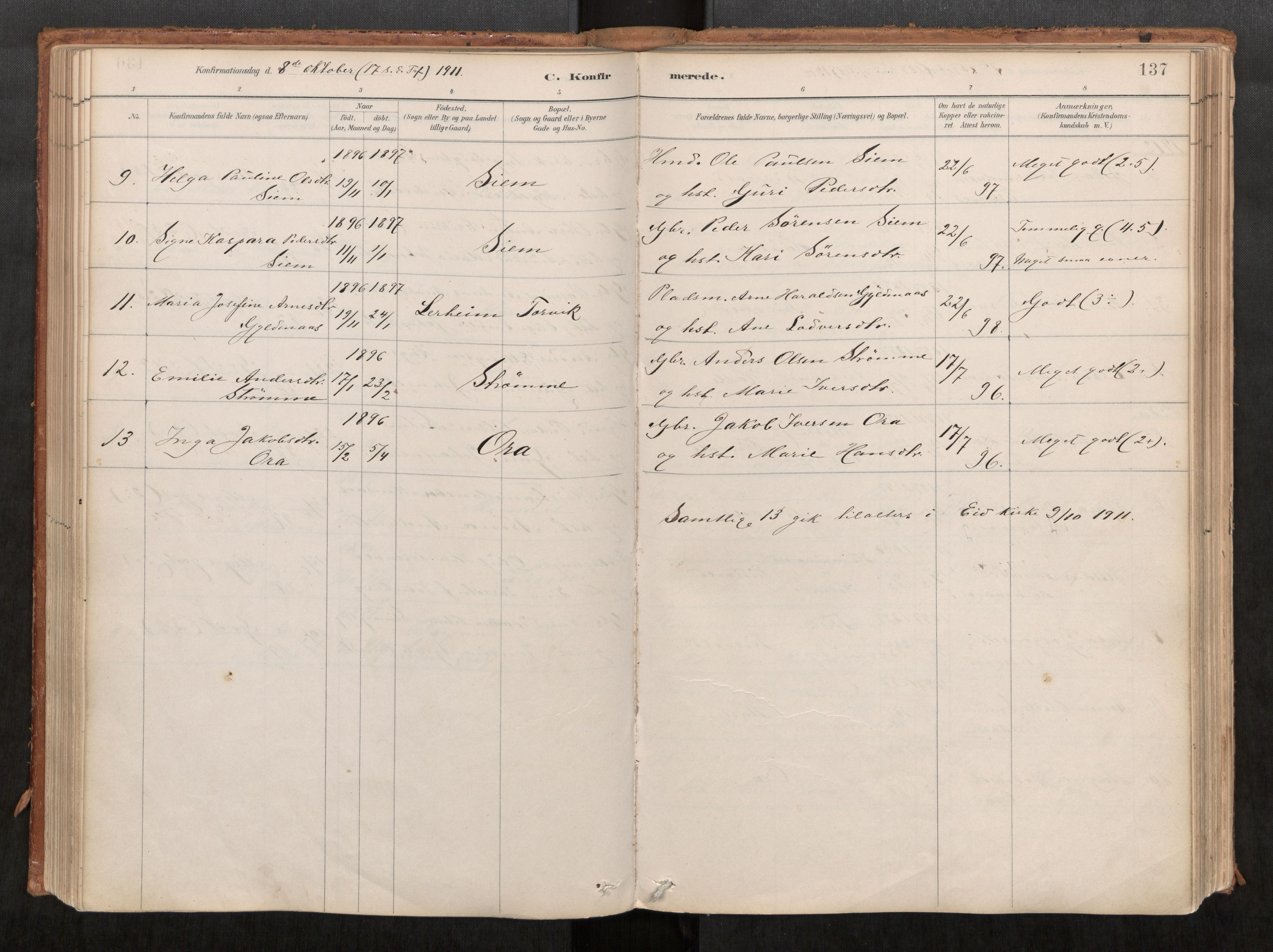 Ministerialprotokoller, klokkerbøker og fødselsregistre - Møre og Romsdal, AV/SAT-A-1454/542/L0553: Parish register (official) no. 542A03, 1885-1925, p. 137