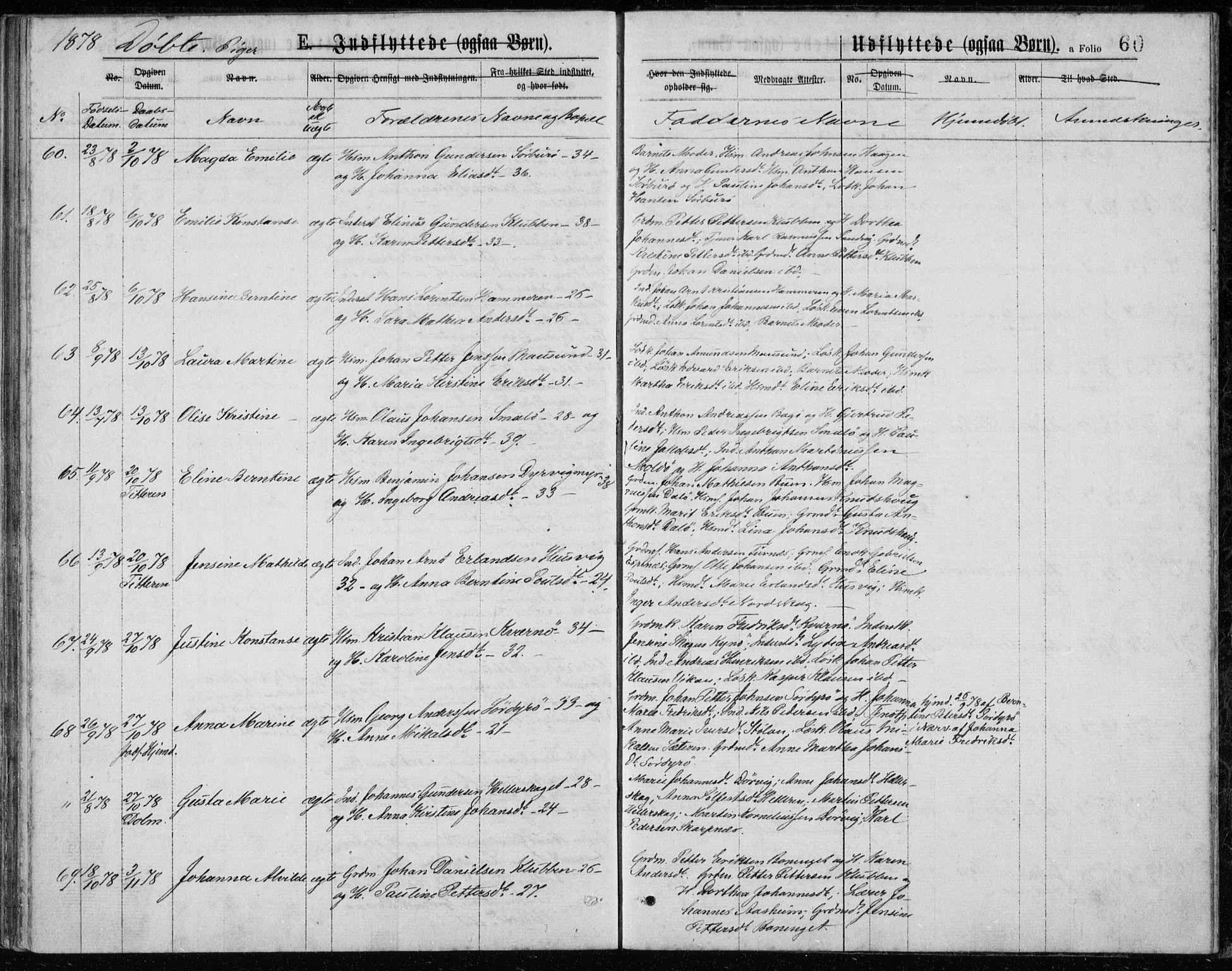 Ministerialprotokoller, klokkerbøker og fødselsregistre - Sør-Trøndelag, SAT/A-1456/640/L0577: Parish register (official) no. 640A02, 1877-1878, p. 60
