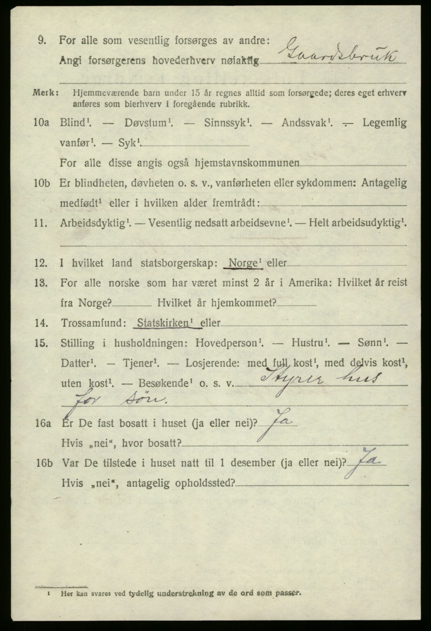 SAB, 1920 census for Stryn, 1920, p. 3713