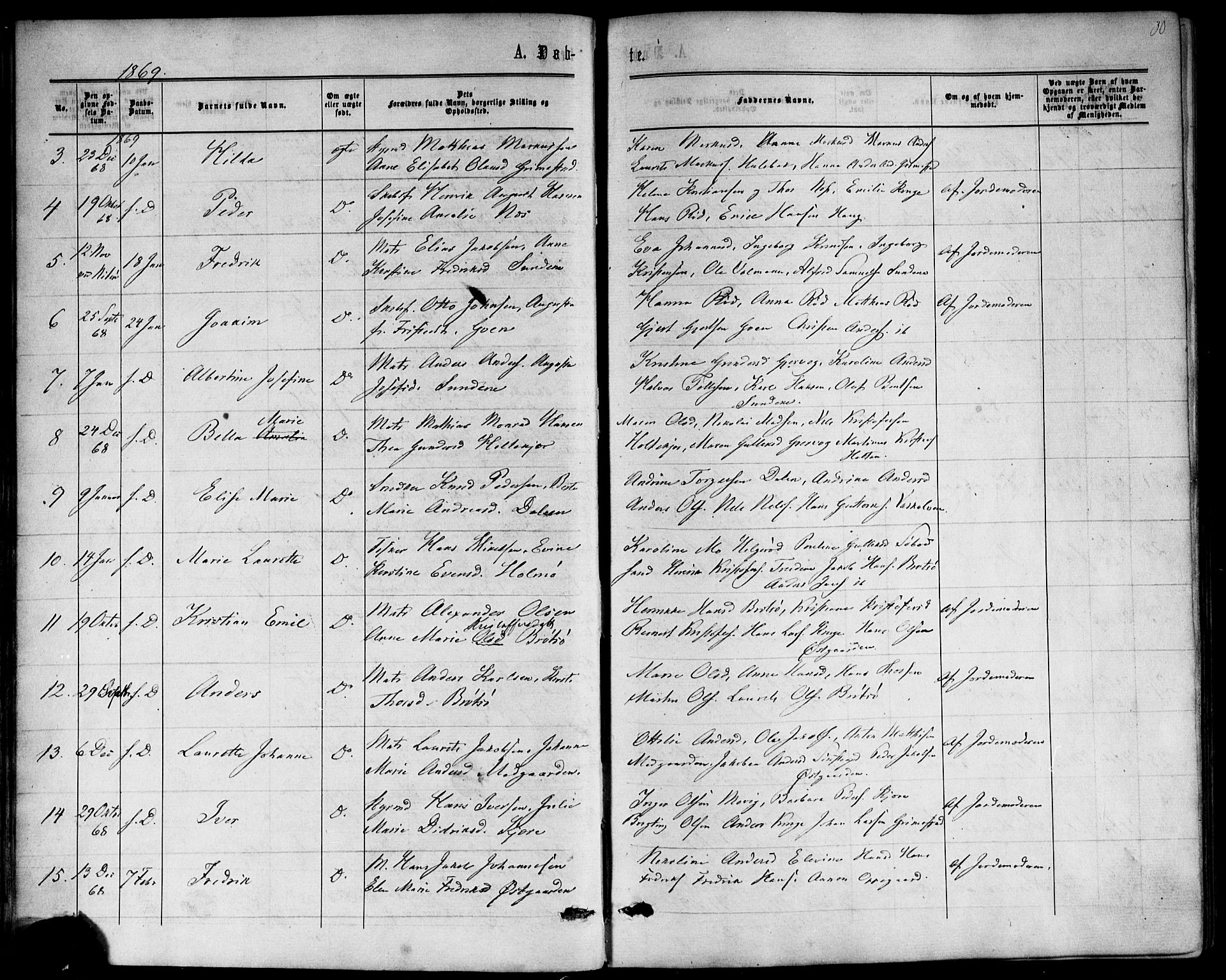 Nøtterøy kirkebøker, AV/SAKO-A-354/F/Fb/L0001: Parish register (official) no. II 1, 1865-1878, p. 30