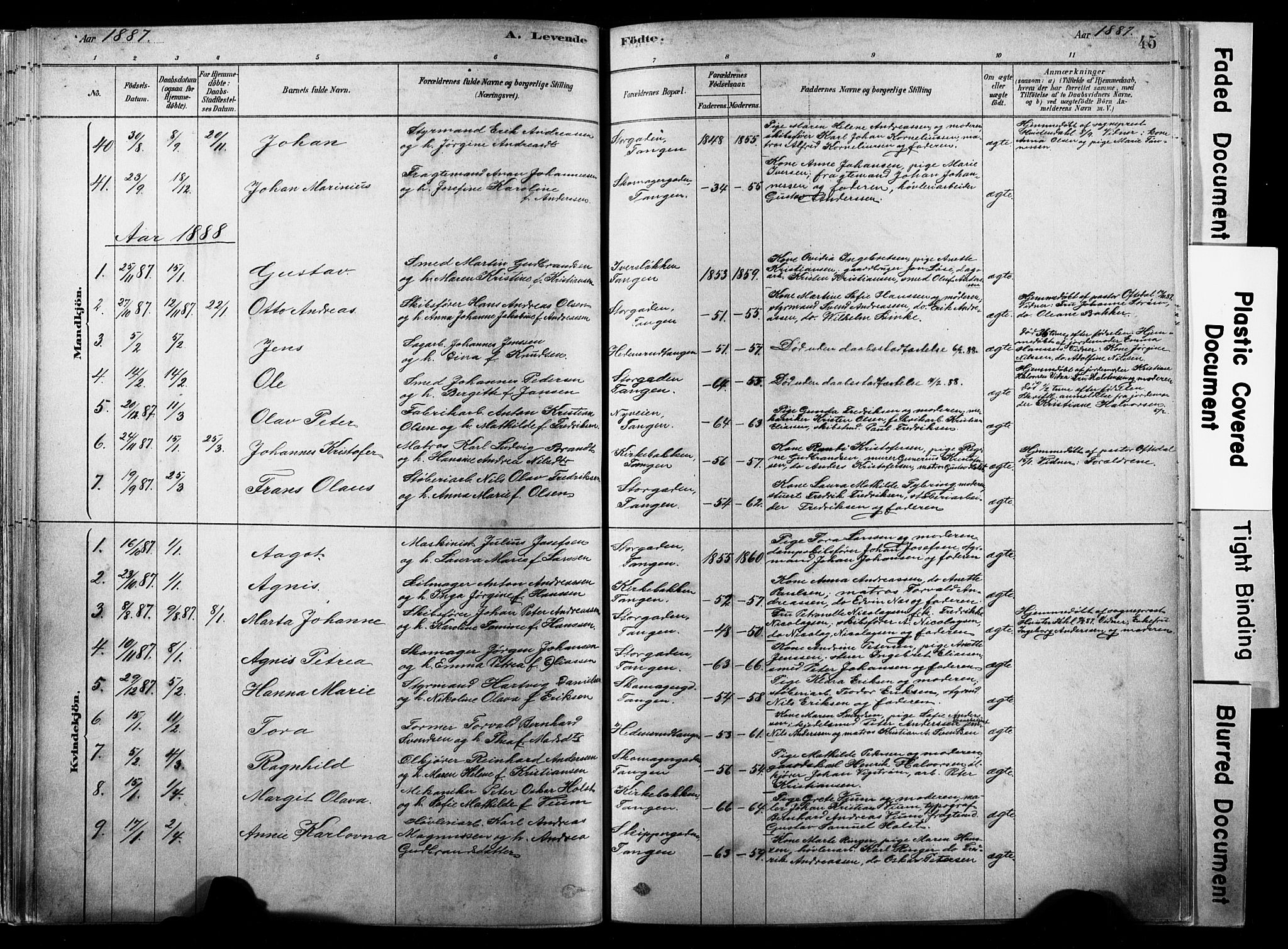 Strømsø kirkebøker, SAKO/A-246/F/Fb/L0006: Parish register (official) no. II 6, 1879-1910, p. 45