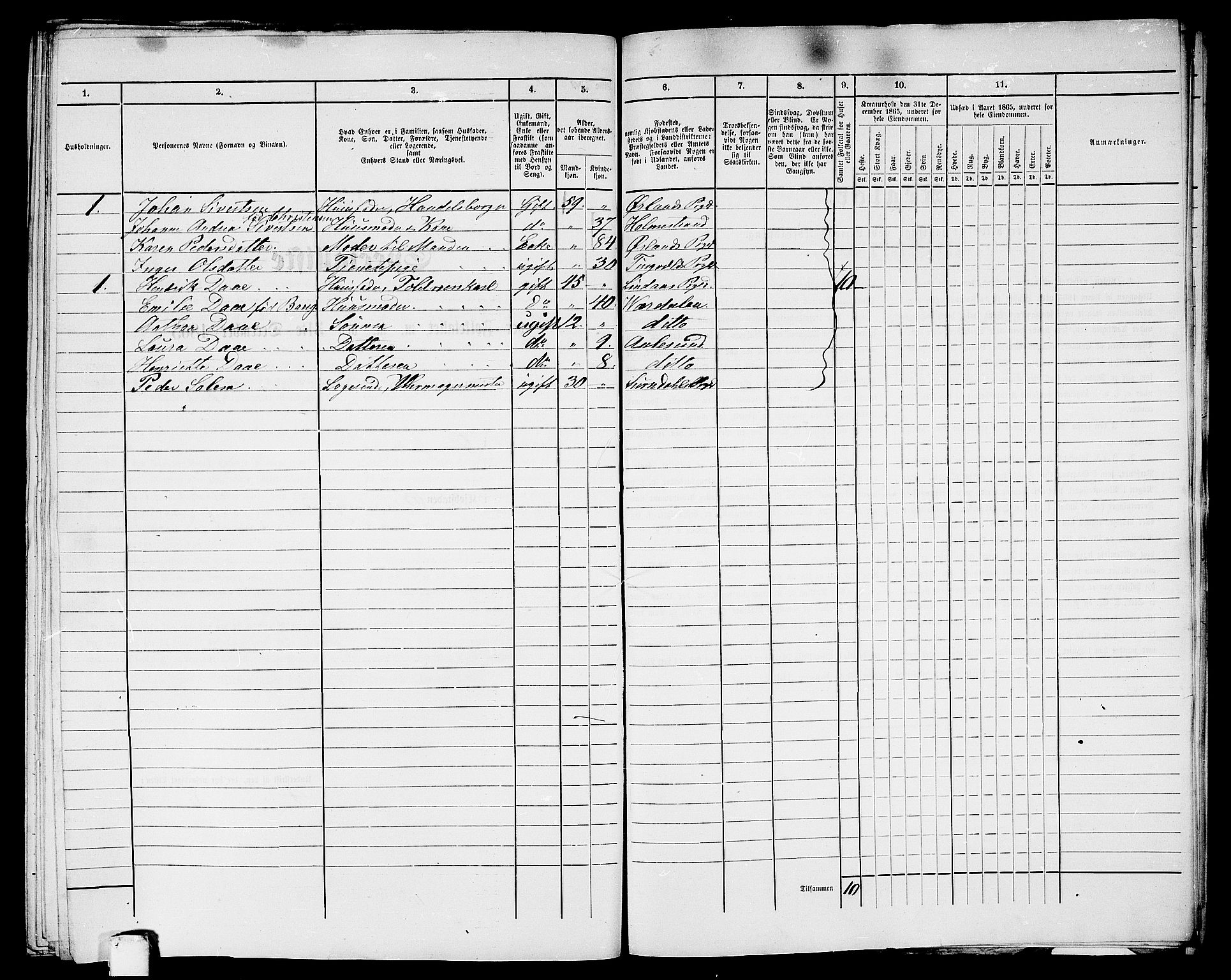 RA, 1865 census for Kristiansund/Kristiansund, 1865, p. 1060