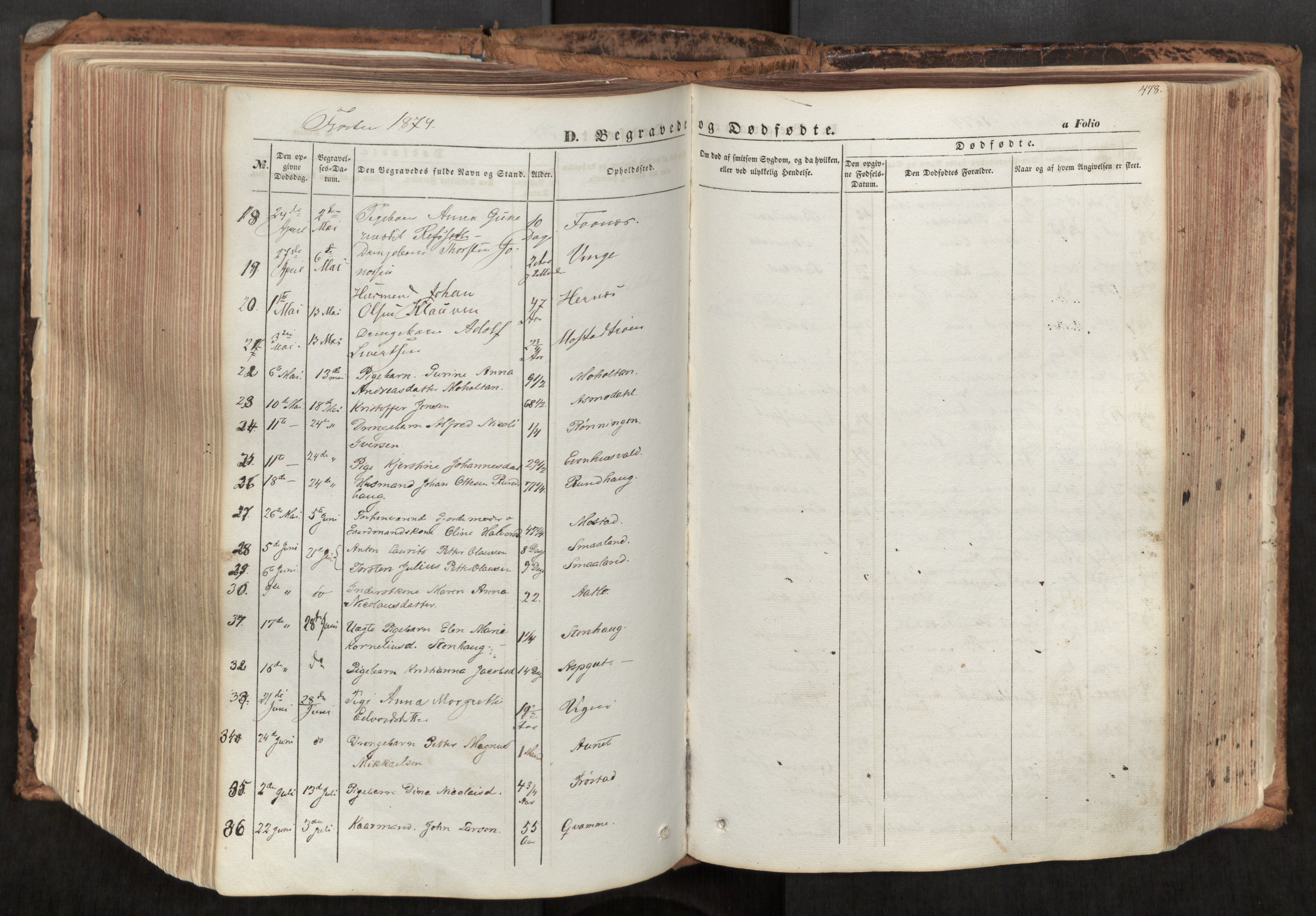 Ministerialprotokoller, klokkerbøker og fødselsregistre - Nord-Trøndelag, SAT/A-1458/713/L0116: Parish register (official) no. 713A07, 1850-1877, p. 478