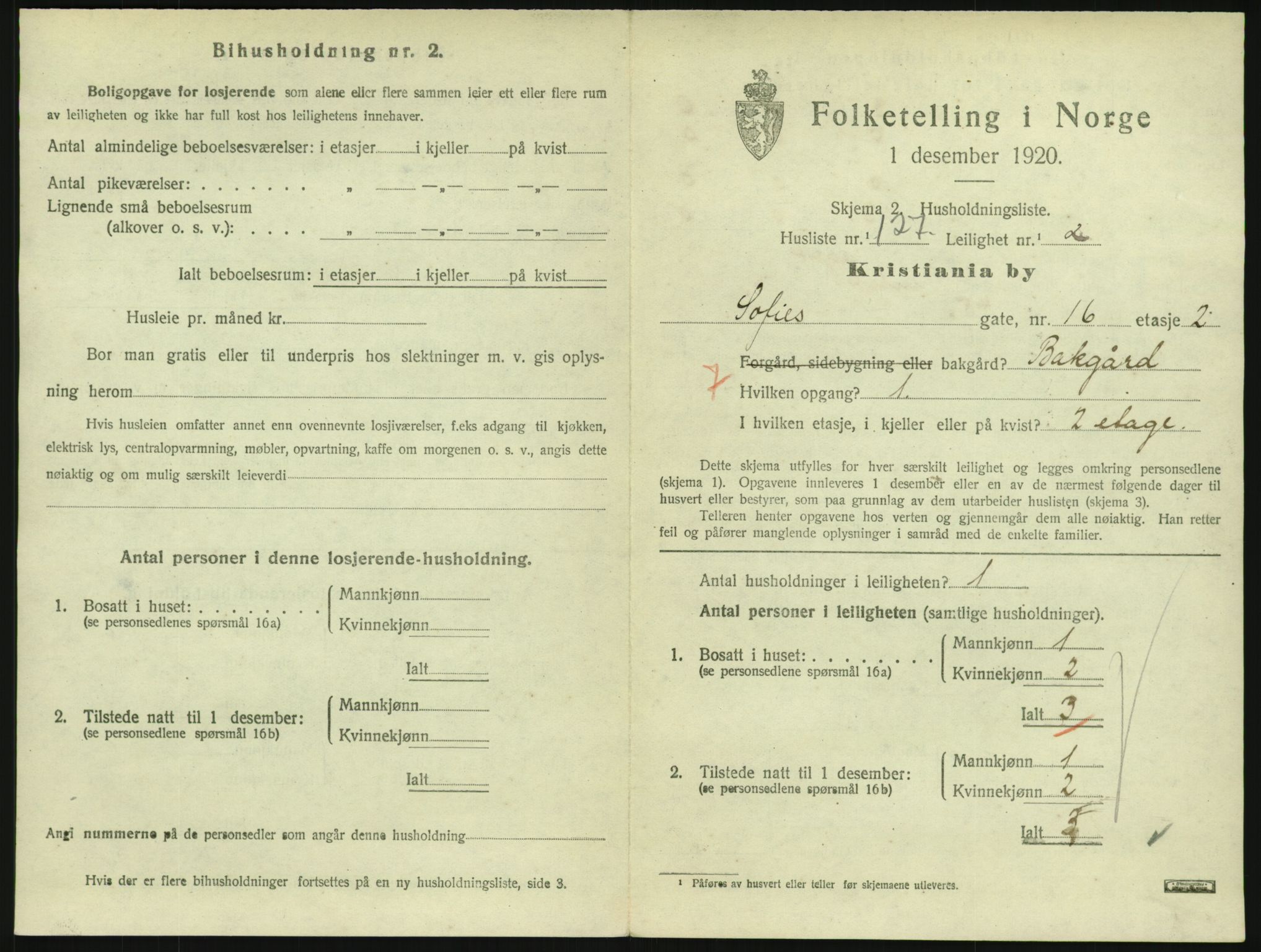 SAO, 1920 census for Kristiania, 1920, p. 99271