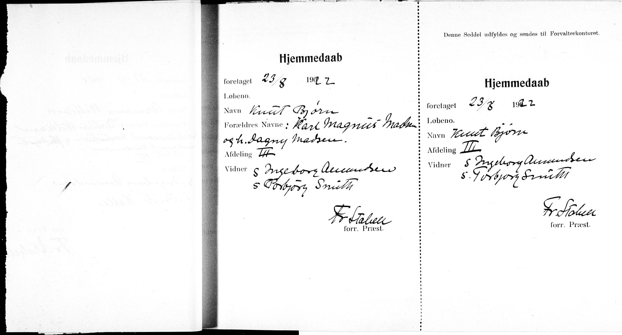 Ullevål sykehus prestekontor Kirkebøker, AV/SAO-A-10542a/K/Ka/L0004: Baptism register no. 4, 1906-1926