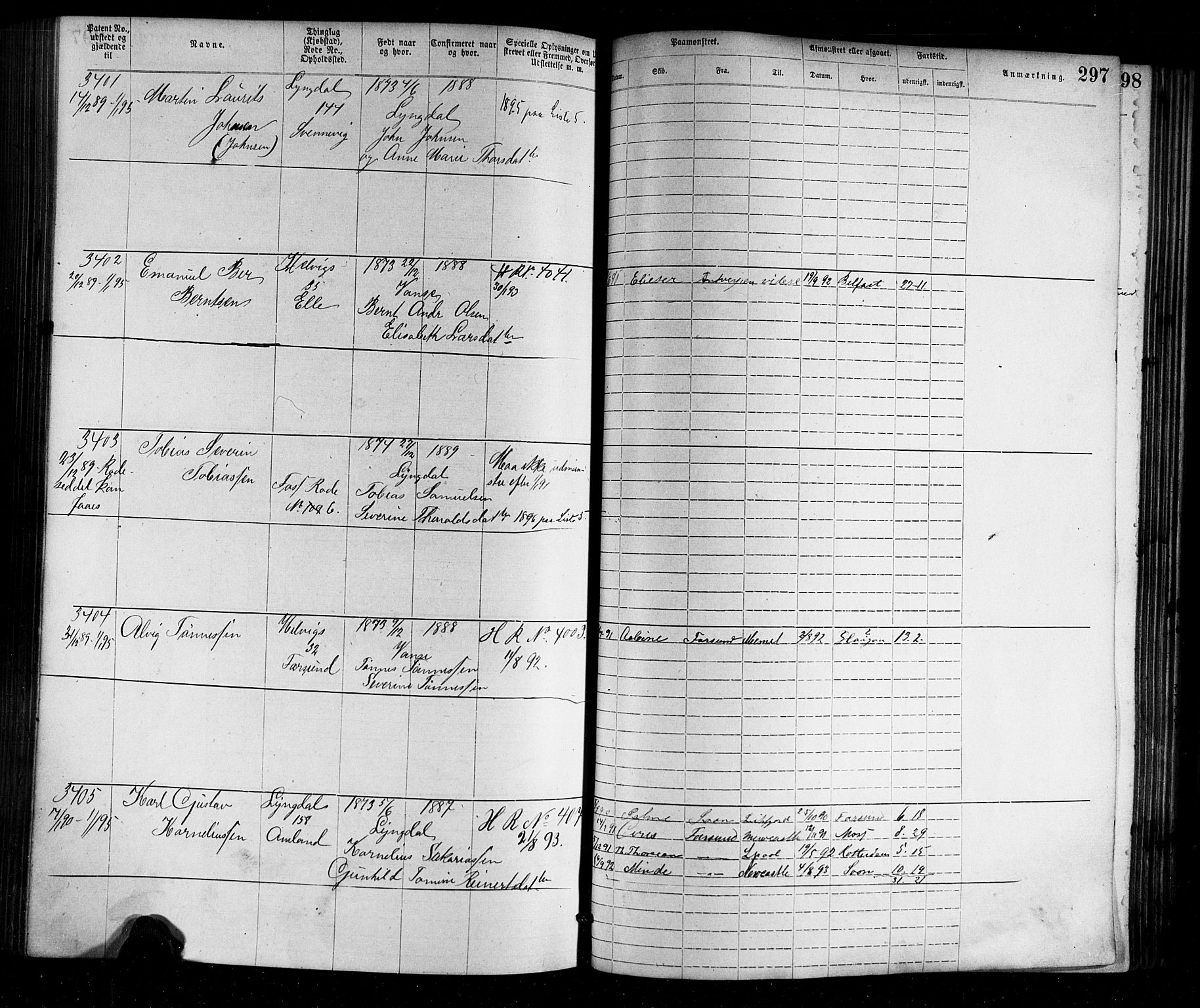Farsund mønstringskrets, SAK/2031-0017/F/Fa/L0002: Annotasjonsrulle nr 1921-3815 med register, M-2, 1877-1894, p. 330