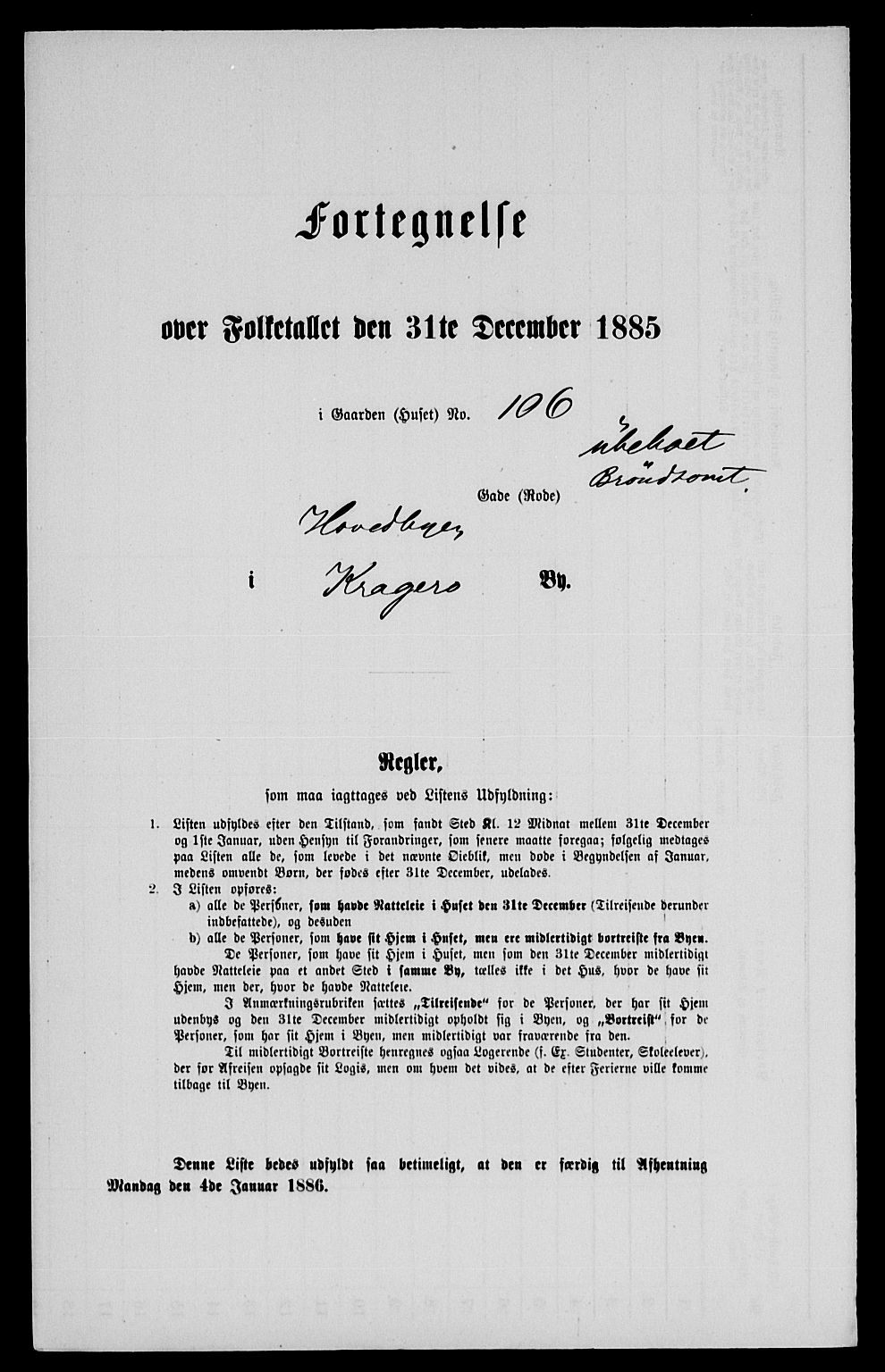 SAKO, 1885 census for 0801 Kragerø, 1885, p. 1234