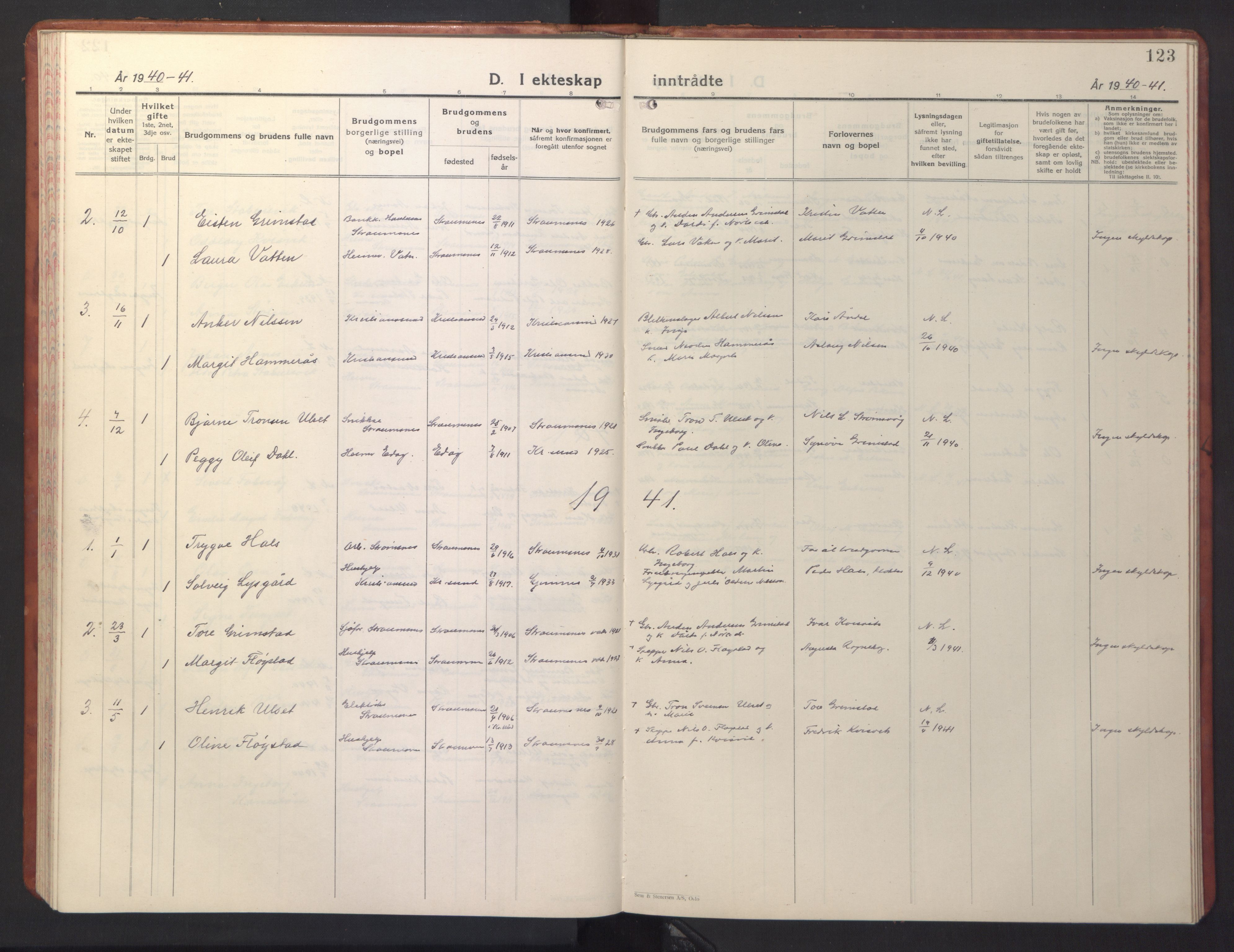 Ministerialprotokoller, klokkerbøker og fødselsregistre - Møre og Romsdal, AV/SAT-A-1454/587/L1002: Parish register (copy) no. 587C02, 1926-1951, p. 123