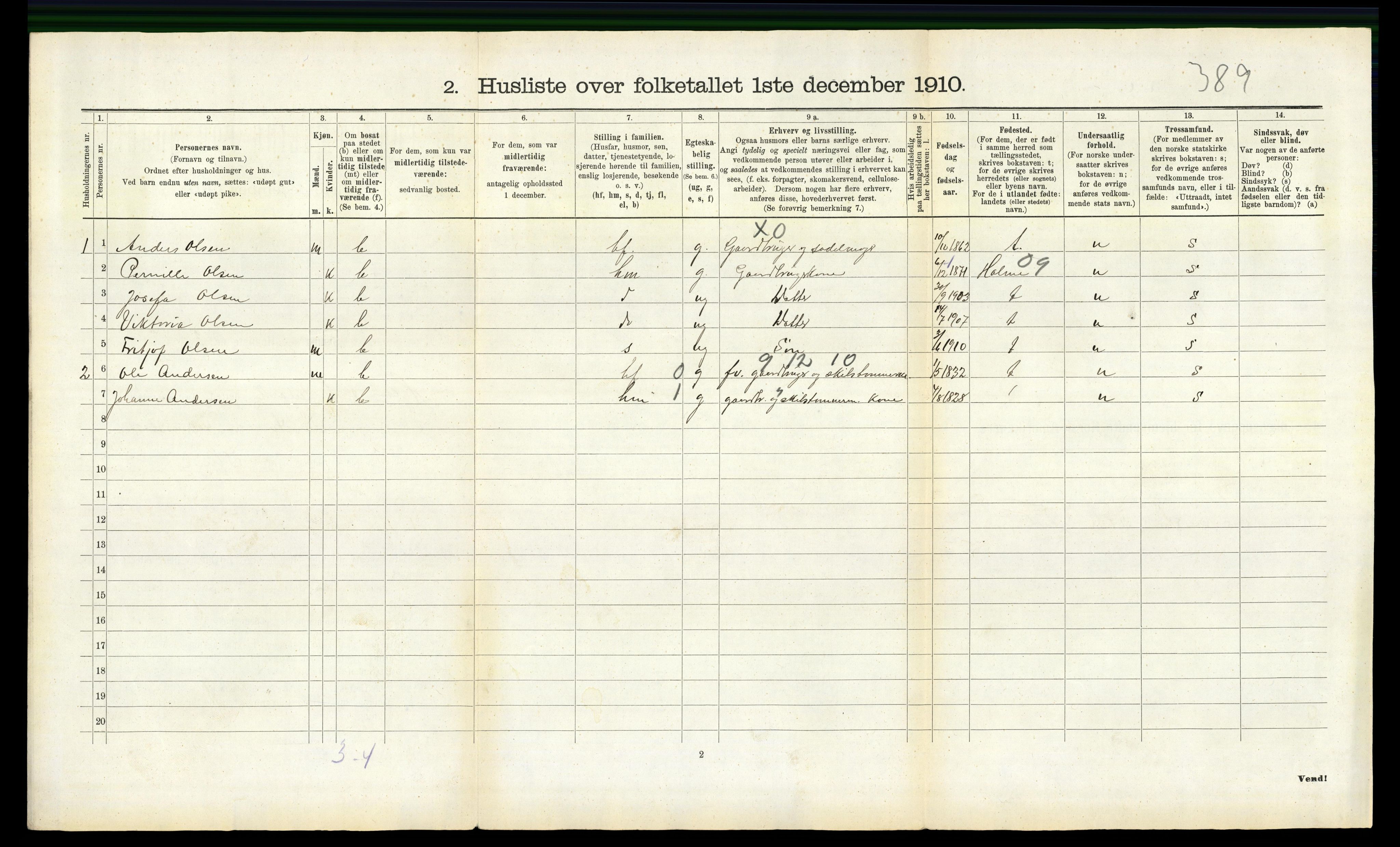 RA, 1910 census for Halse og Harkmark, 1910, p. 739