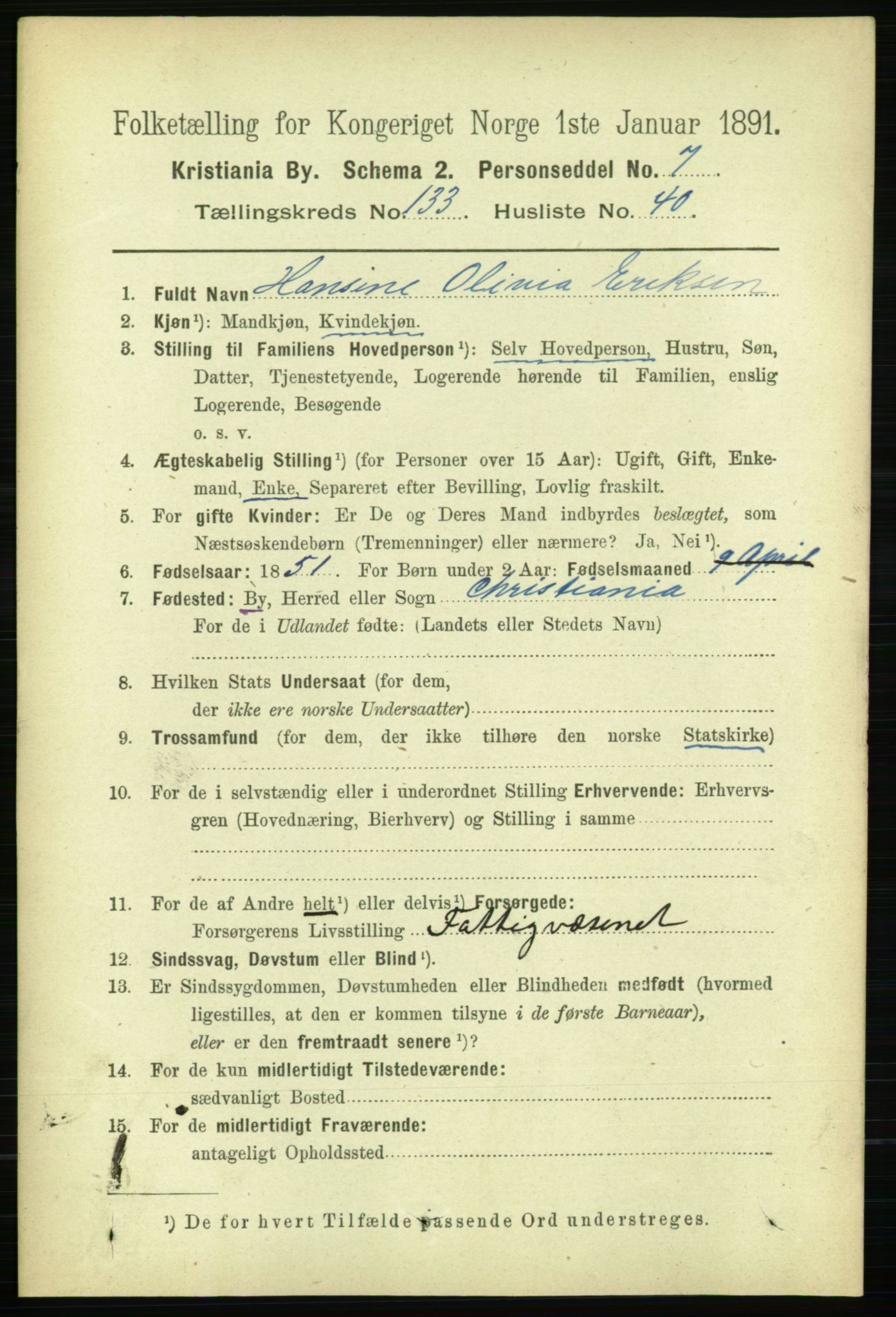 RA, 1891 census for 0301 Kristiania, 1891, p. 73164