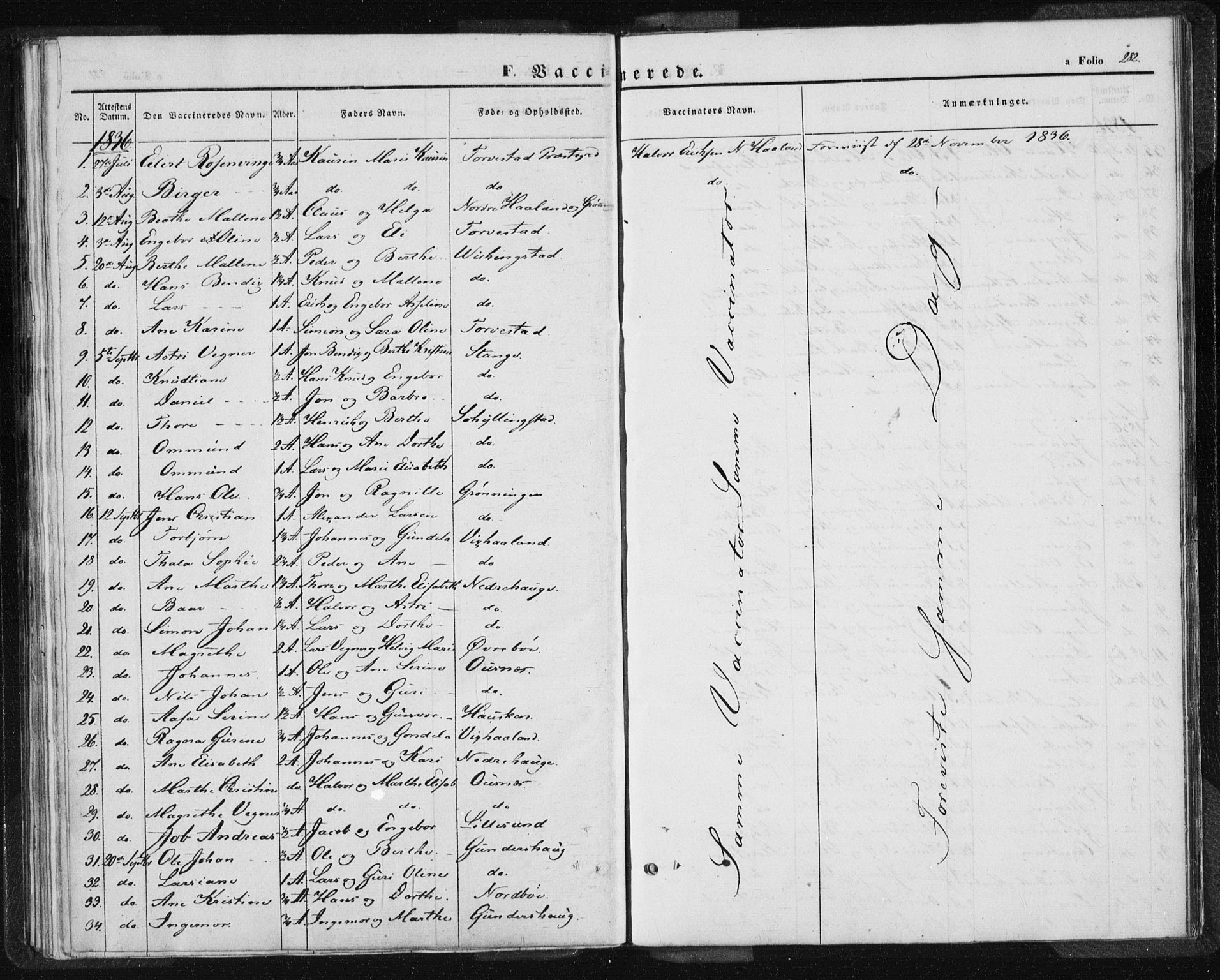 Torvastad sokneprestkontor, SAST/A -101857/H/Ha/Haa/L0005: Parish register (official) no. A 5, 1836-1847, p. 282