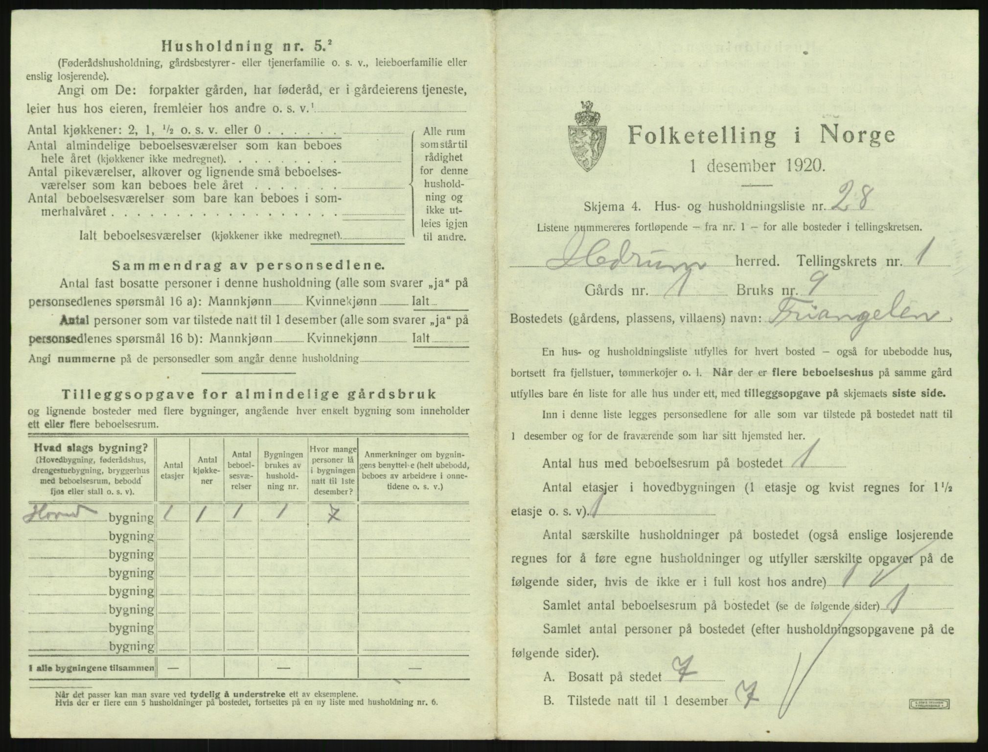 SAKO, 1920 census for Hedrum, 1920, p. 125