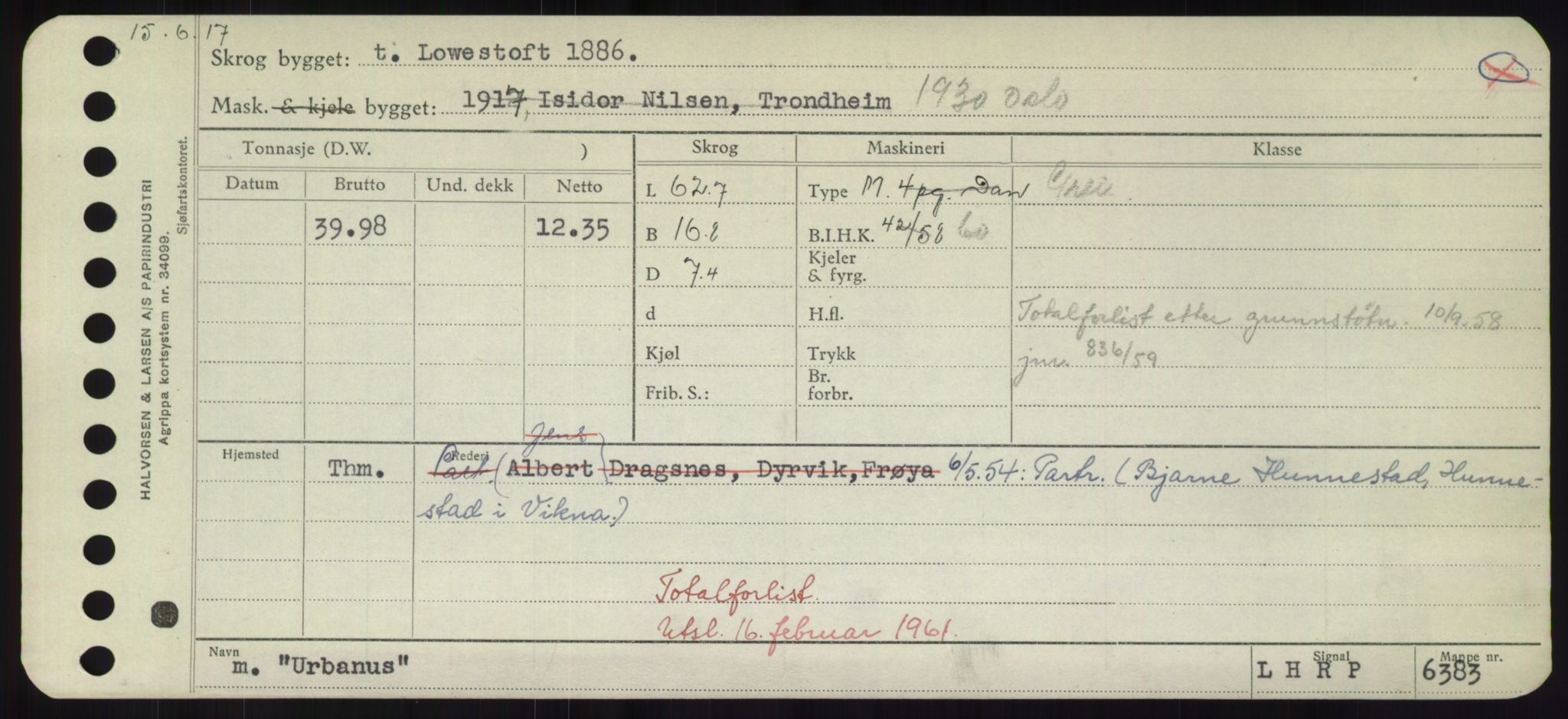 Sjøfartsdirektoratet med forløpere, Skipsmålingen, RA/S-1627/H/Hd/L0040: Fartøy, U-Ve, p. 123