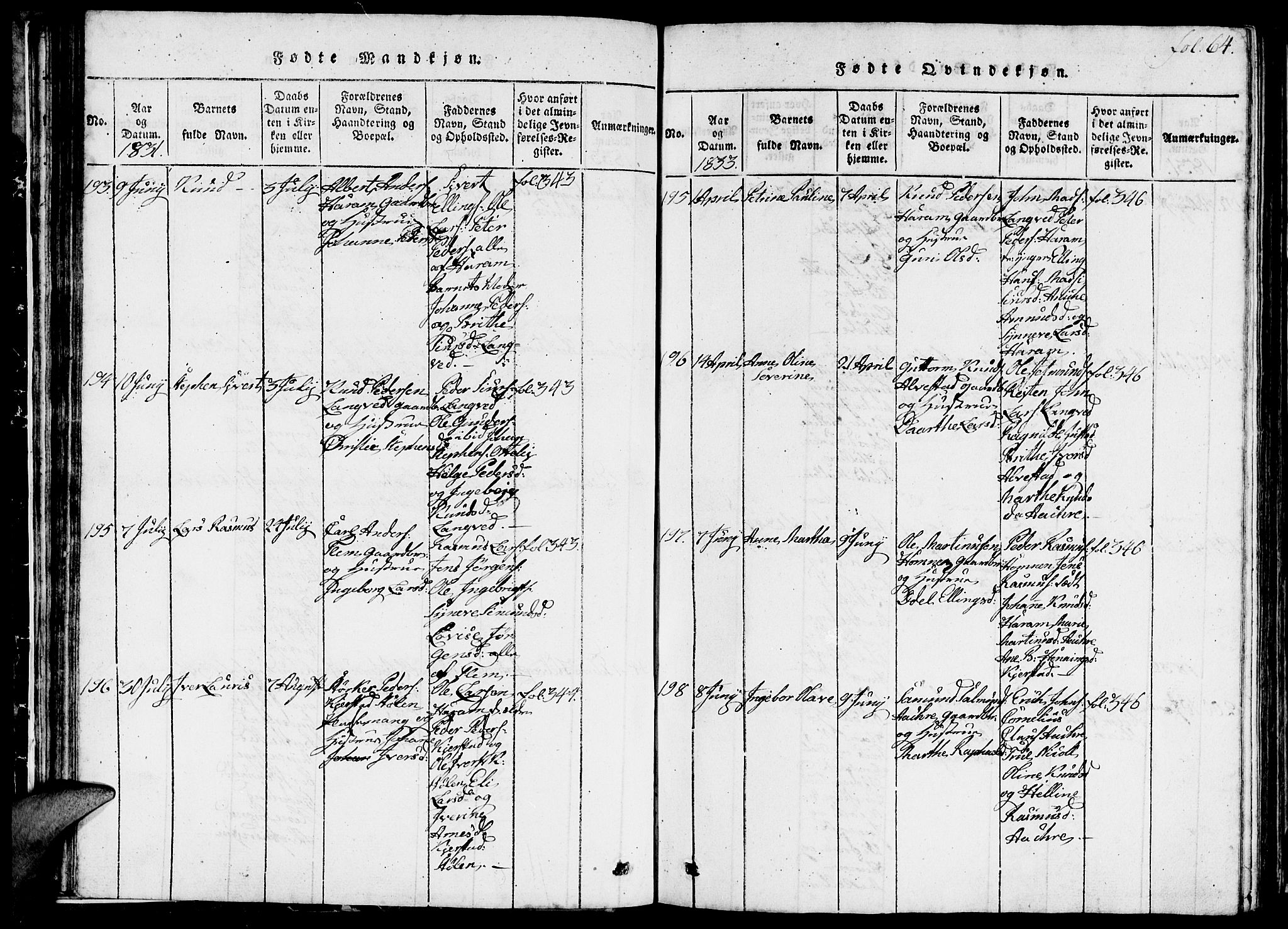 Ministerialprotokoller, klokkerbøker og fødselsregistre - Møre og Romsdal, AV/SAT-A-1454/536/L0506: Parish register (copy) no. 536C01, 1818-1859, p. 64