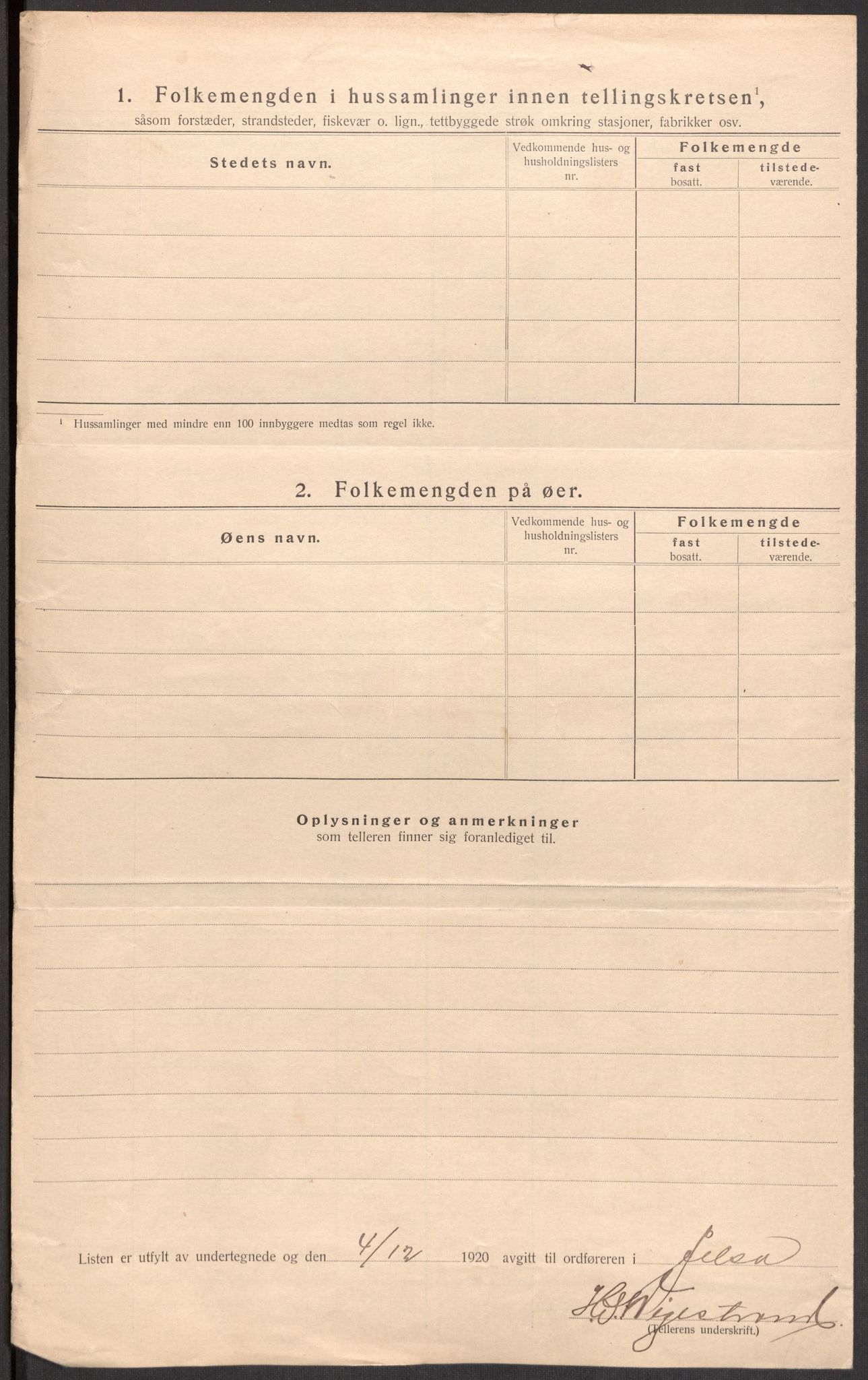 SAST, 1920 census for Jelsa, 1920, p. 51