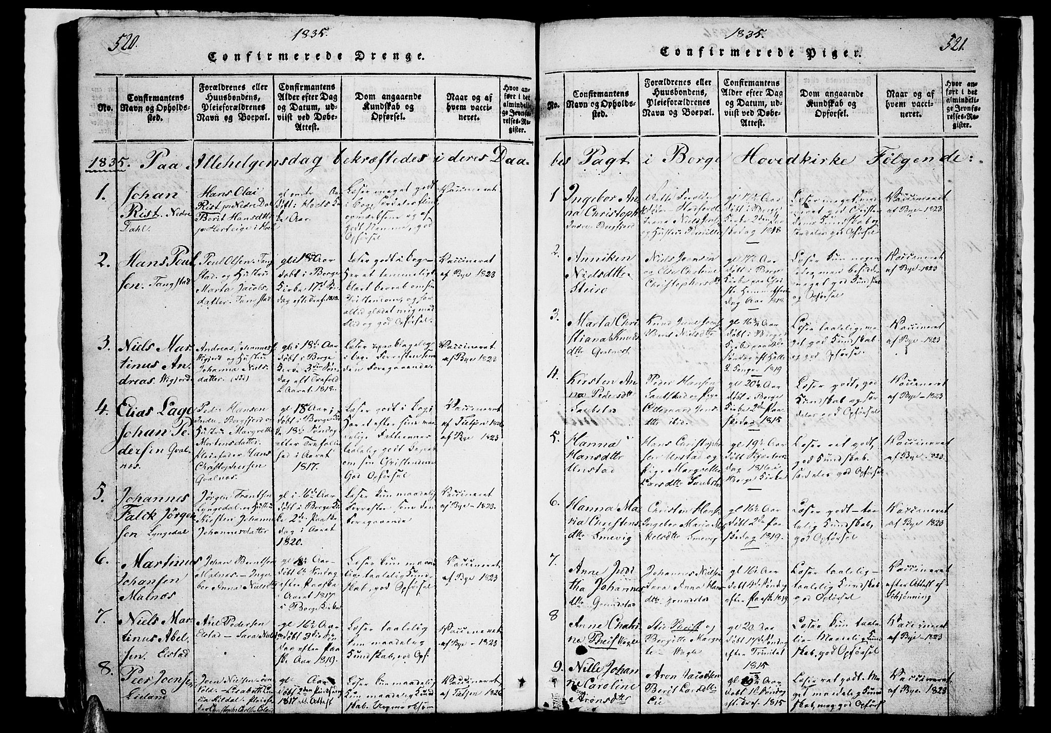 Ministerialprotokoller, klokkerbøker og fødselsregistre - Nordland, SAT/A-1459/880/L1130: Parish register (official) no. 880A04, 1821-1843, p. 520-521