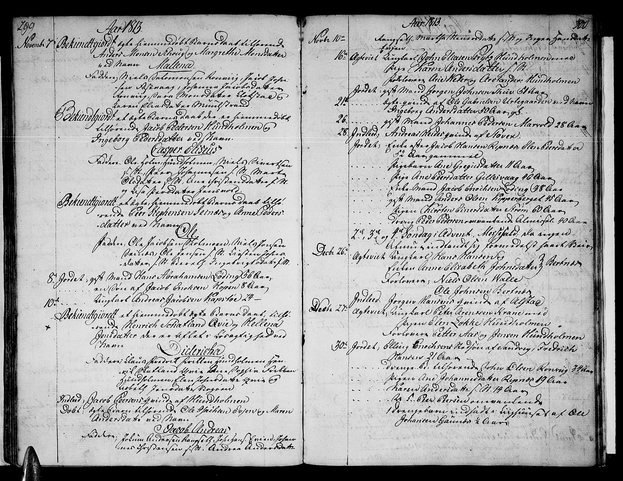 Ministerialprotokoller, klokkerbøker og fødselsregistre - Nordland, SAT/A-1459/801/L0004: Parish register (official) no. 801A04, 1796-1817, p. 299-300