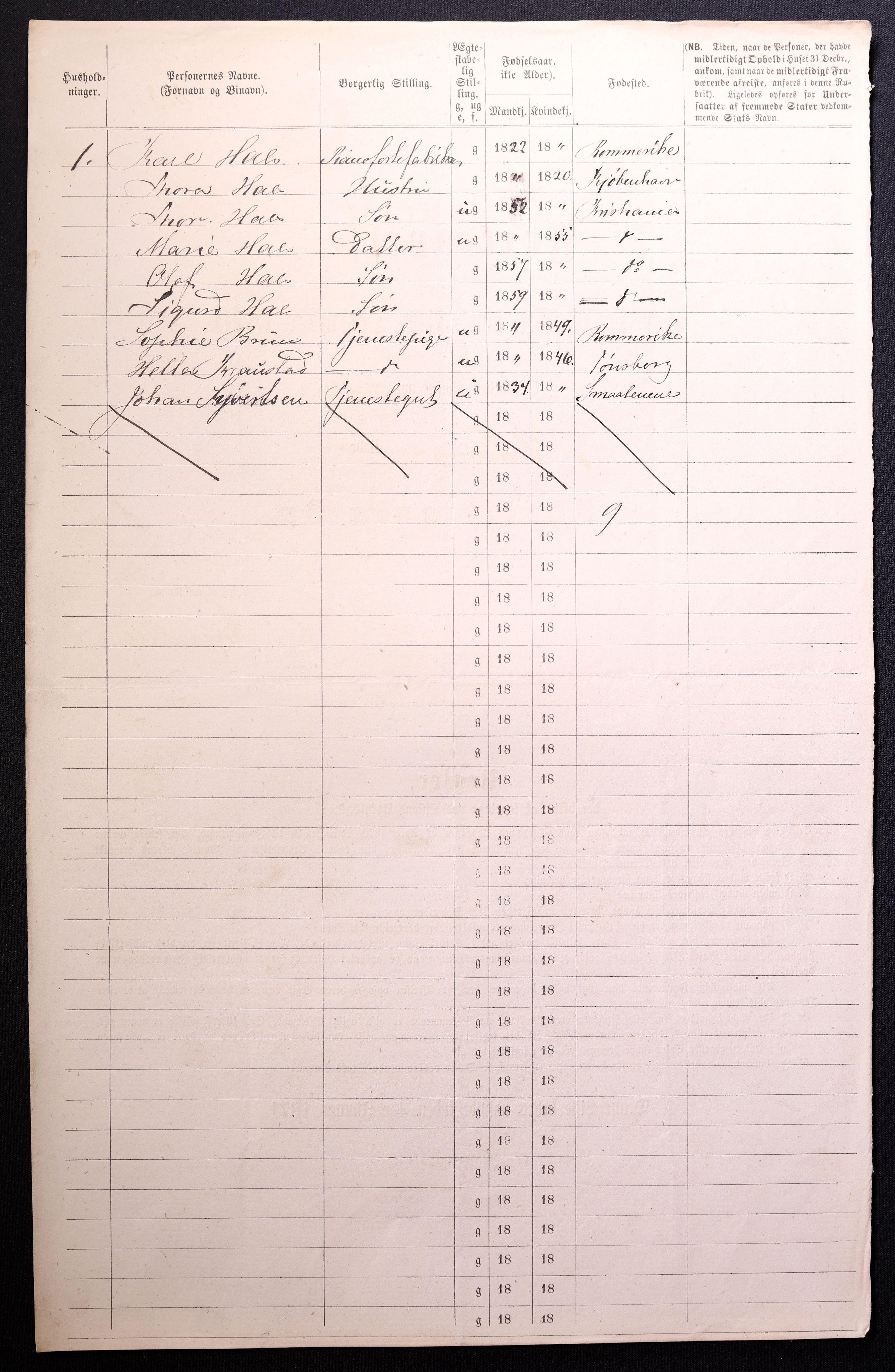 RA, 1870 census for 0301 Kristiania, 1870, p. 3955