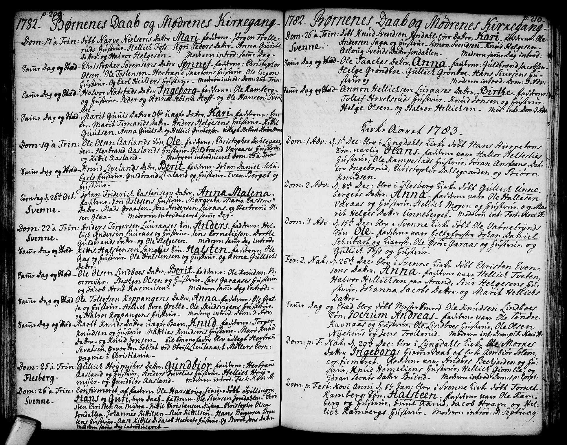 Flesberg kirkebøker, AV/SAKO-A-18/F/Fa/L0003: Parish register (official) no. I 3, 1748-1790, p. 209-210