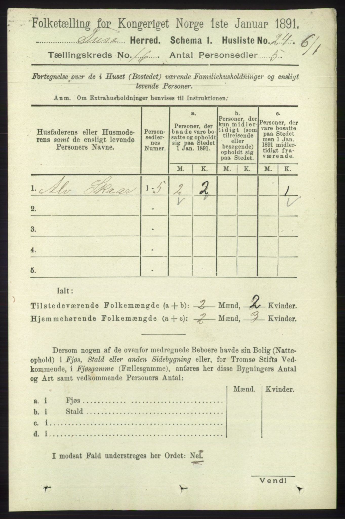 RA, 1891 census for 1241 Fusa, 1891, p. 3591