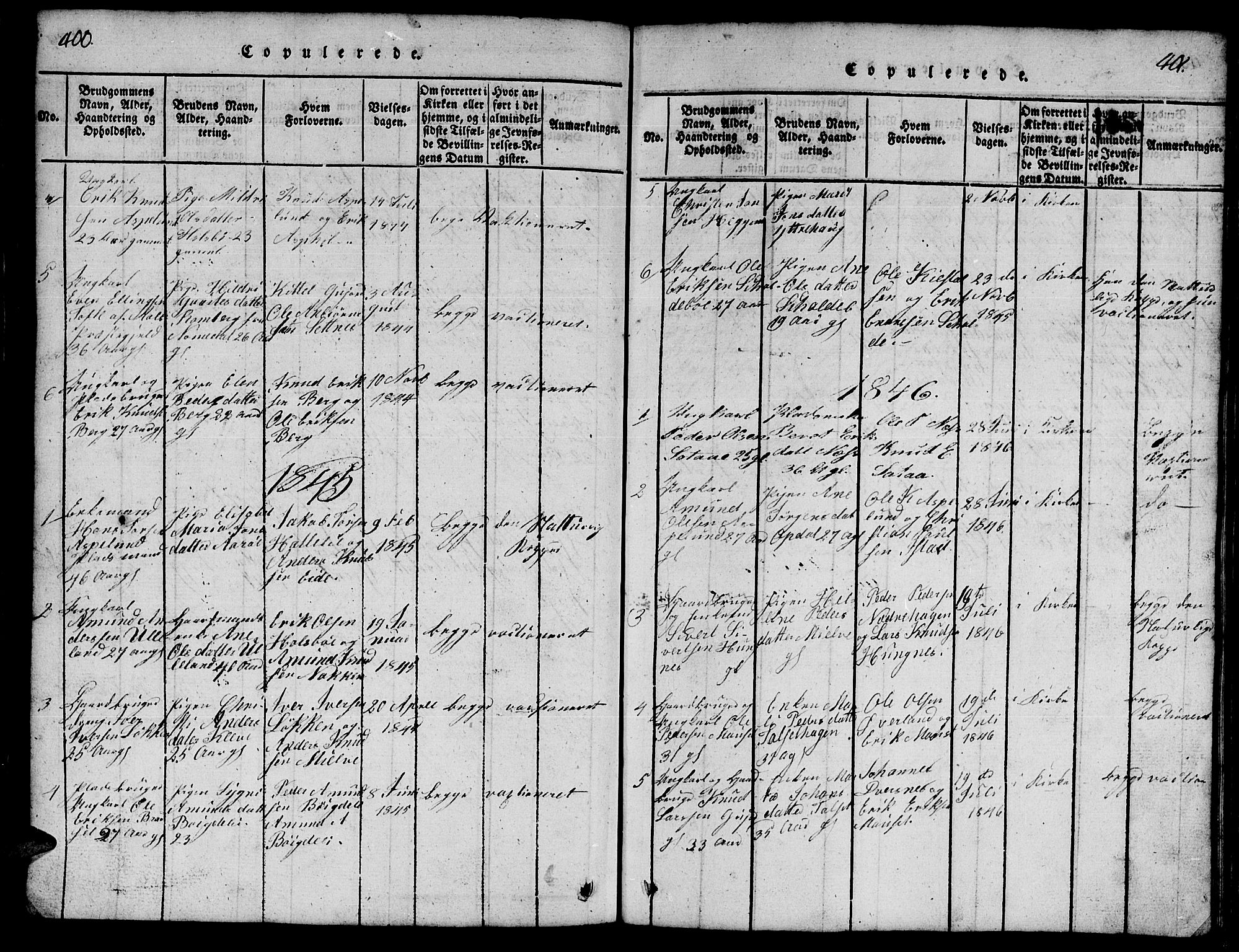 Ministerialprotokoller, klokkerbøker og fødselsregistre - Møre og Romsdal, SAT/A-1454/557/L0683: Parish register (copy) no. 557C01, 1818-1862, p. 400-401