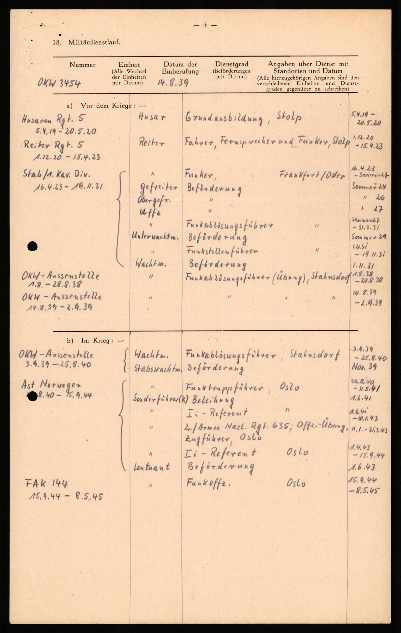 Forsvaret, Forsvarets overkommando II, AV/RA-RAFA-3915/D/Db/L0024: CI Questionaires. Tyske okkupasjonsstyrker i Norge. Tyskere., 1945-1946, p. 361