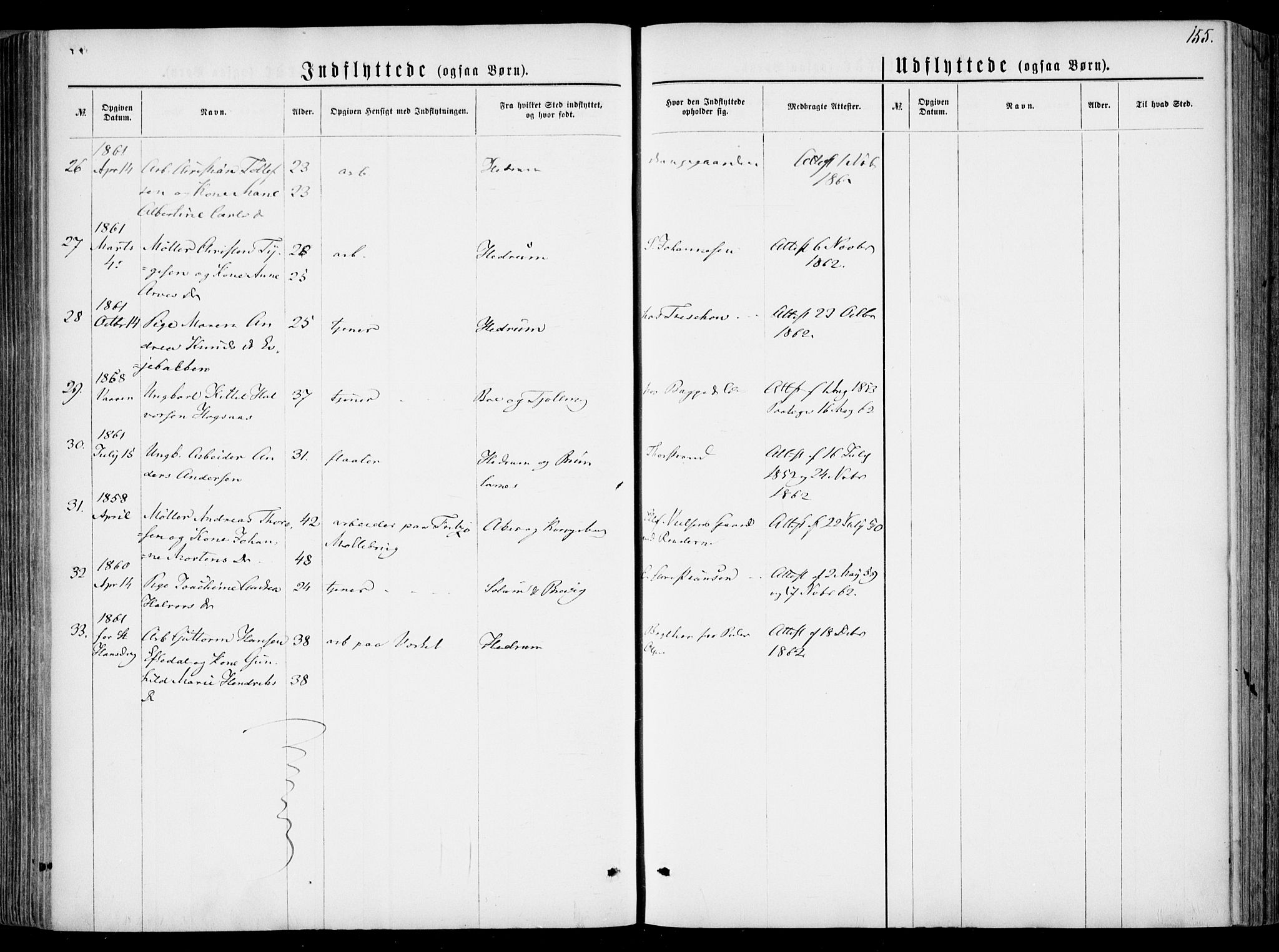 Larvik kirkebøker, AV/SAKO-A-352/F/Fa/L0005: Parish register (official) no. I 5, 1856-1870, p. 155