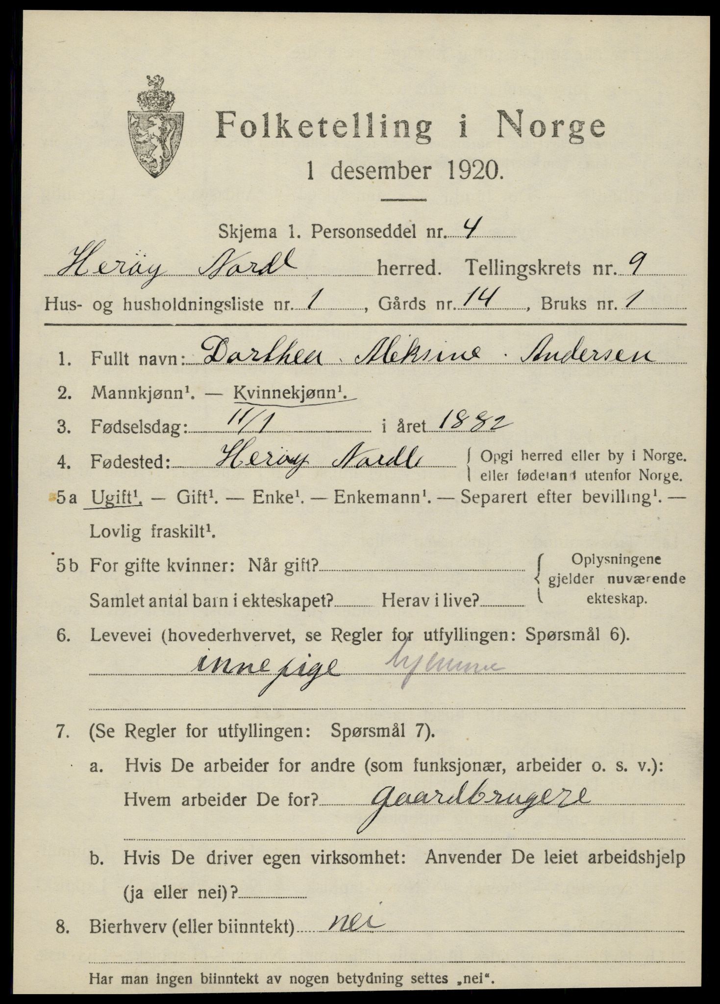 SAT, 1920 census for Herøy, 1920, p. 5388