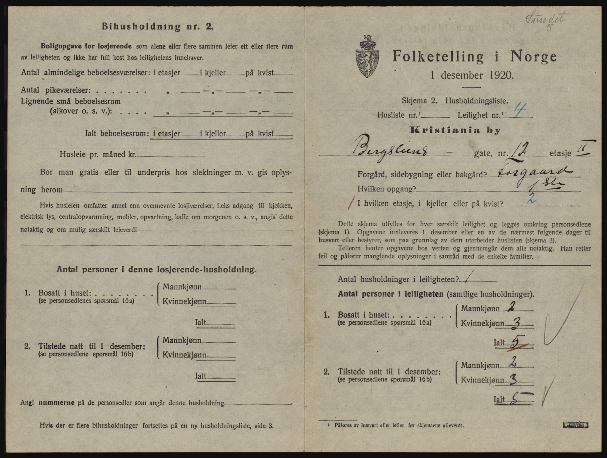 SAO, 1920 census for Kristiania, 1920, p. 4474