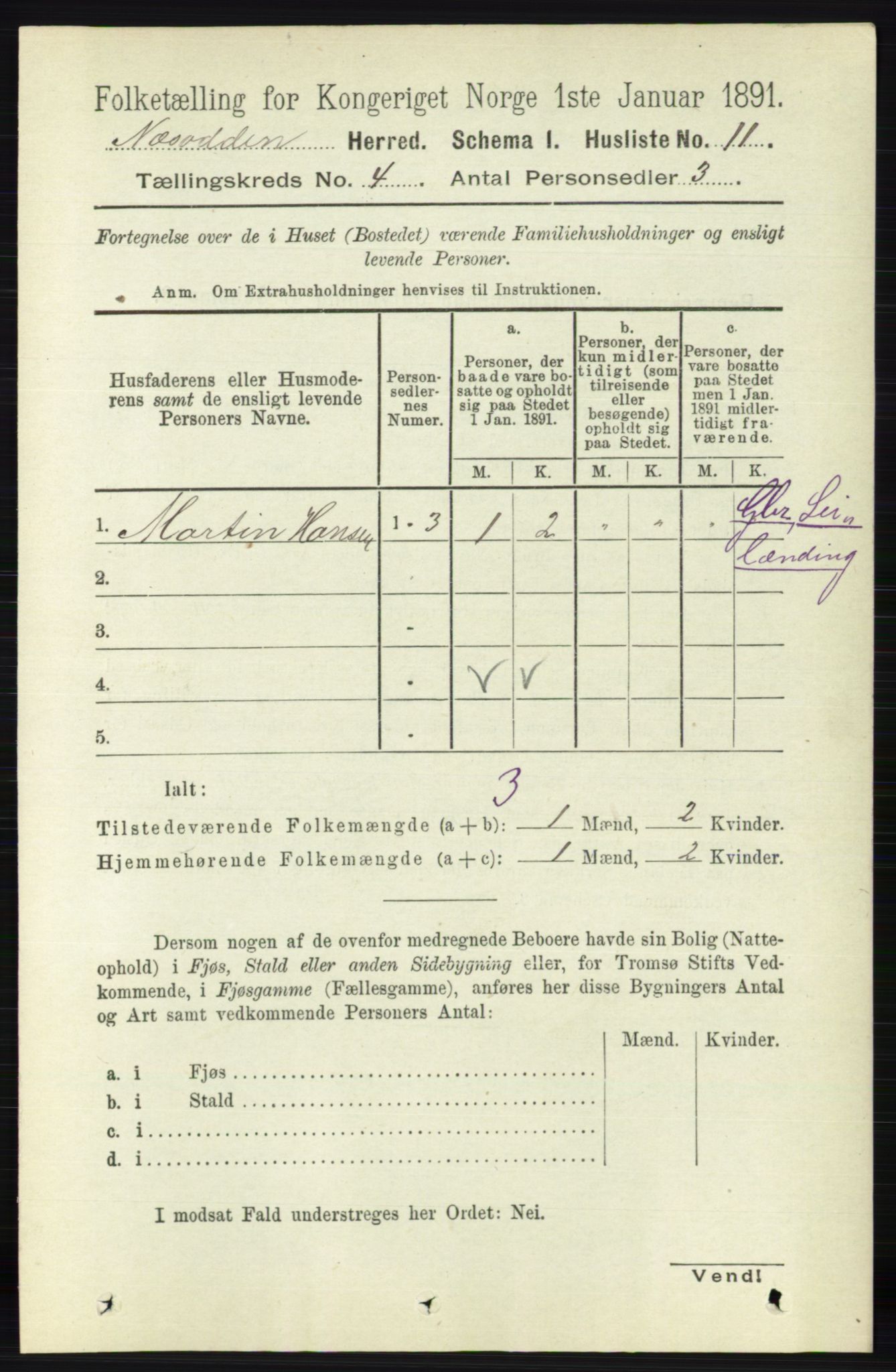 RA, 1891 census for 0216 Nesodden, 1891, p. 1657