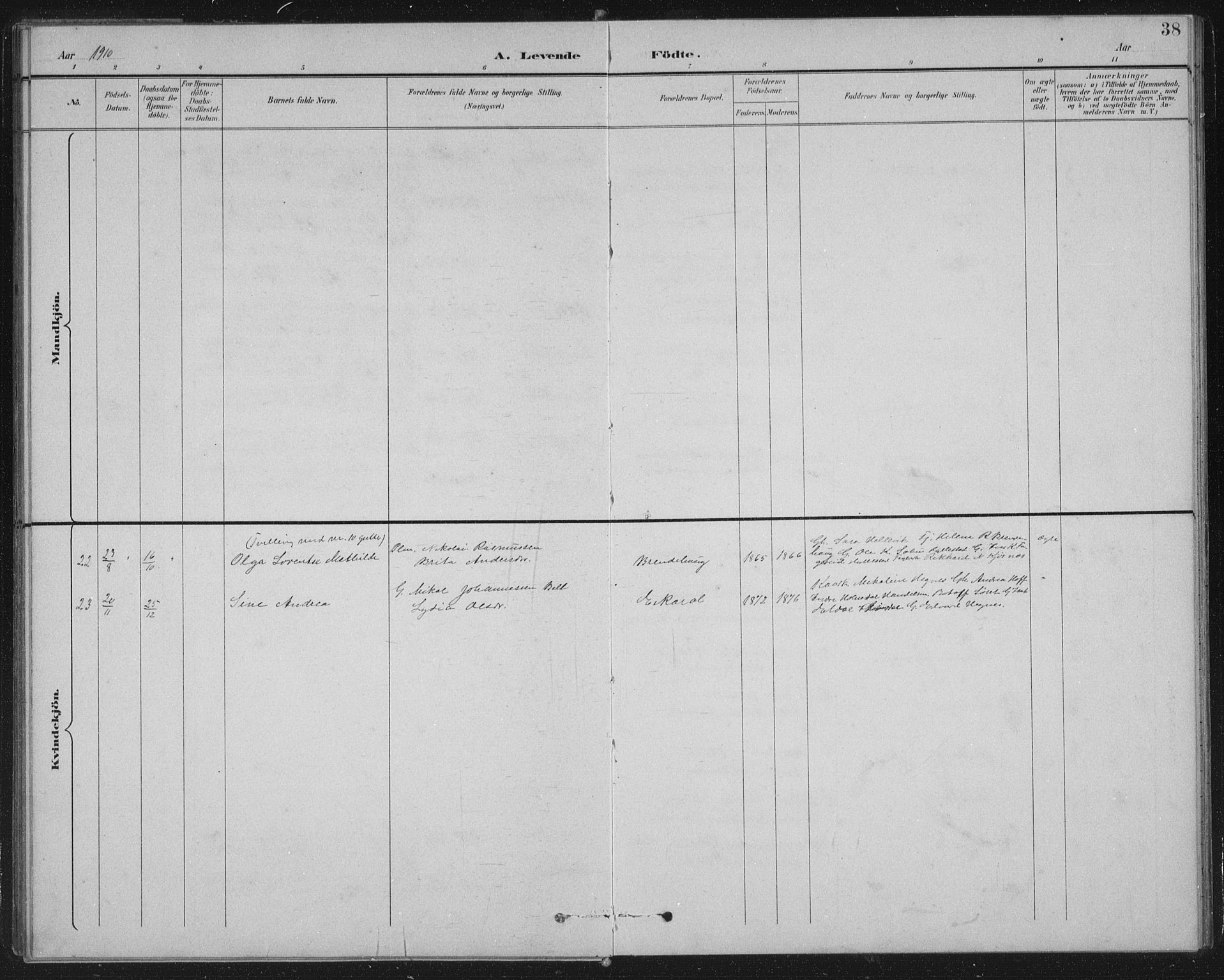 Fjaler sokneprestembete, AV/SAB-A-79801/H/Hab/Habb/L0002: Parish register (copy) no. B 2, 1895-1915, p. 38