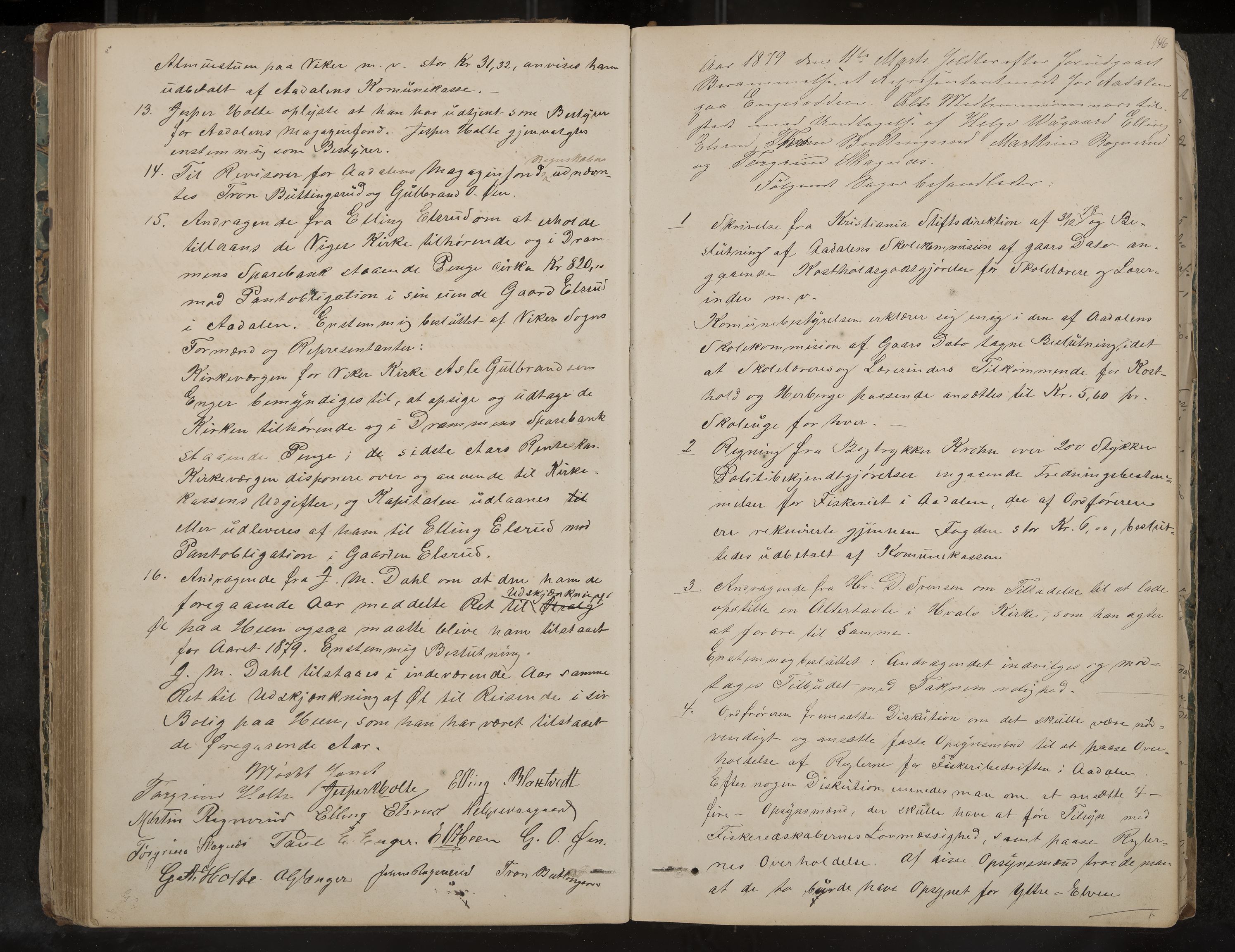 Ådal formannskap og sentraladministrasjon, IKAK/0614021/A/Aa/L0001: Møtebok, 1858-1891, p. 146