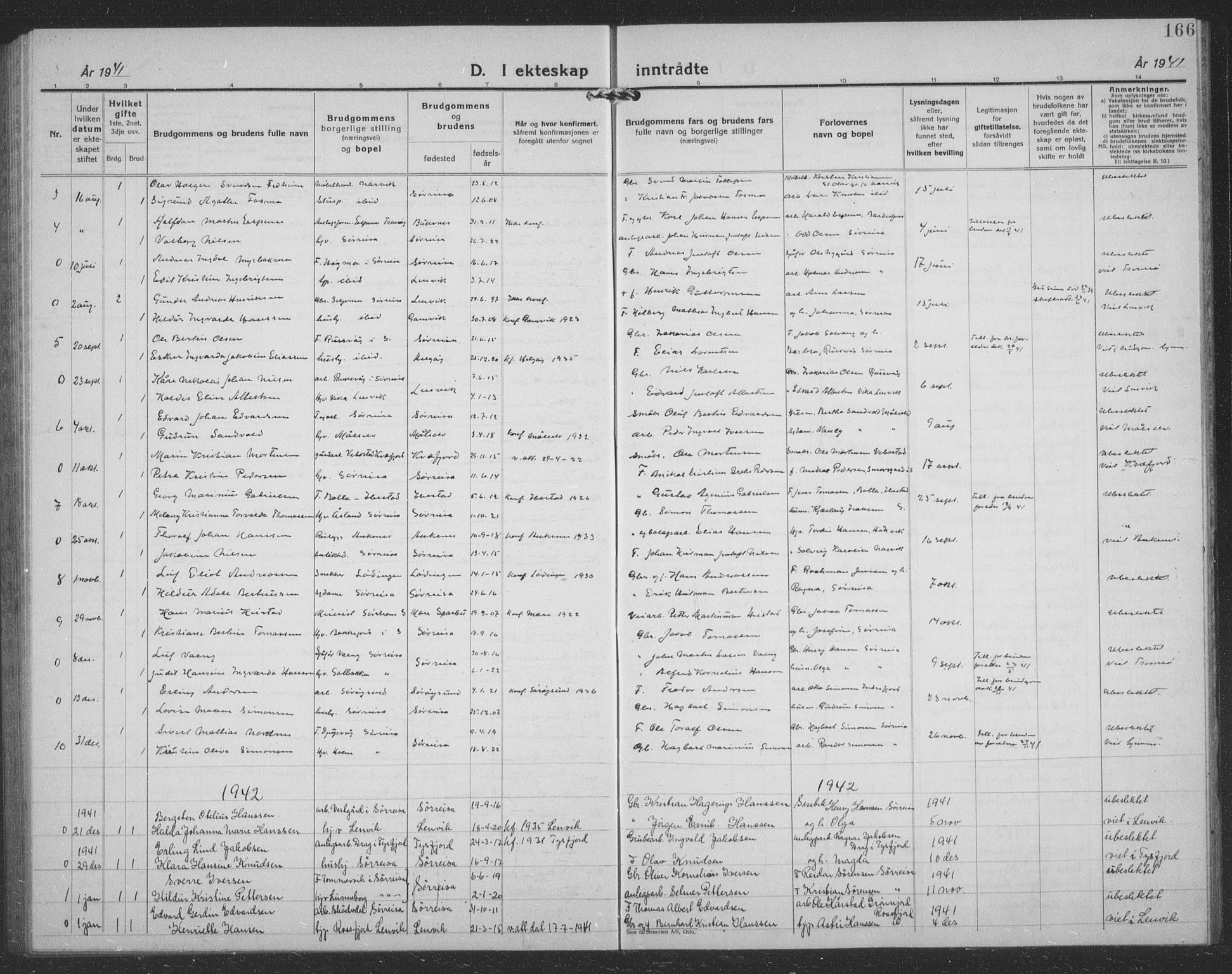 Tranøy sokneprestkontor, SATØ/S-1313/I/Ia/Iab/L0024klokker: Parish register (copy) no. 24, 1929-1943, p. 166