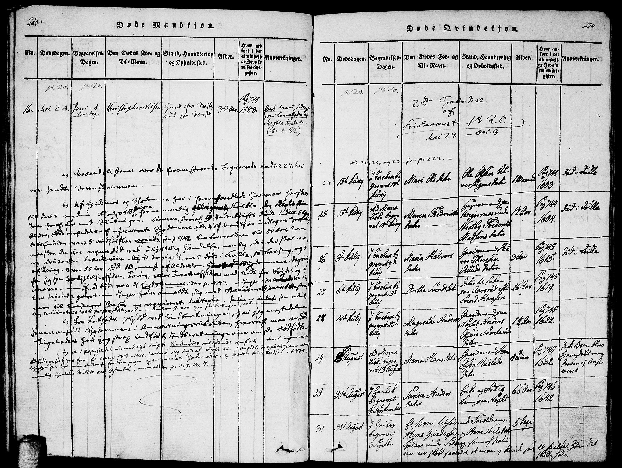 Enebakk prestekontor Kirkebøker, AV/SAO-A-10171c/F/Fa/L0005: Parish register (official) no. I 5, 1790-1825, p. 223-224