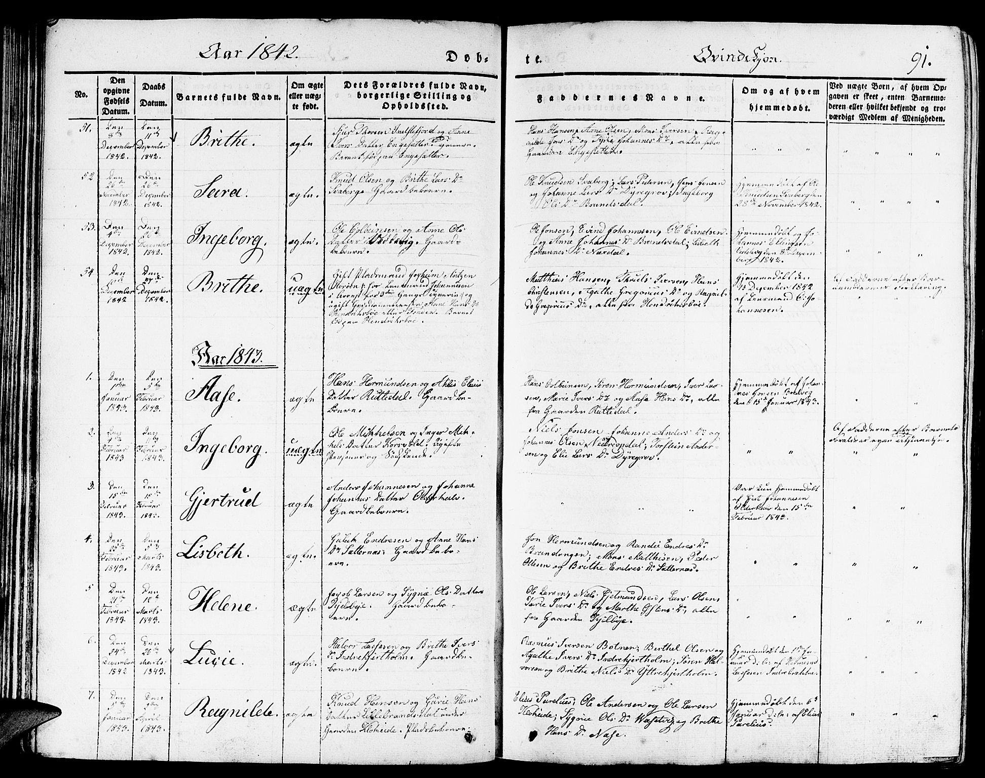 Gulen sokneprestembete, AV/SAB-A-80201/H/Haa/Haaa/L0020: Parish register (official) no. A 20, 1837-1847, p. 91