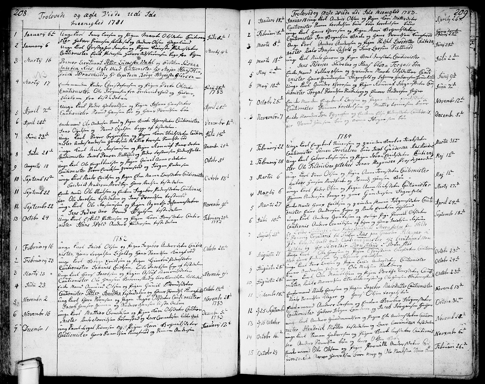 Idd prestekontor Kirkebøker, SAO/A-10911/F/Fc/L0001: Parish register (official) no. III 1, 1770-1814, p. 208-209