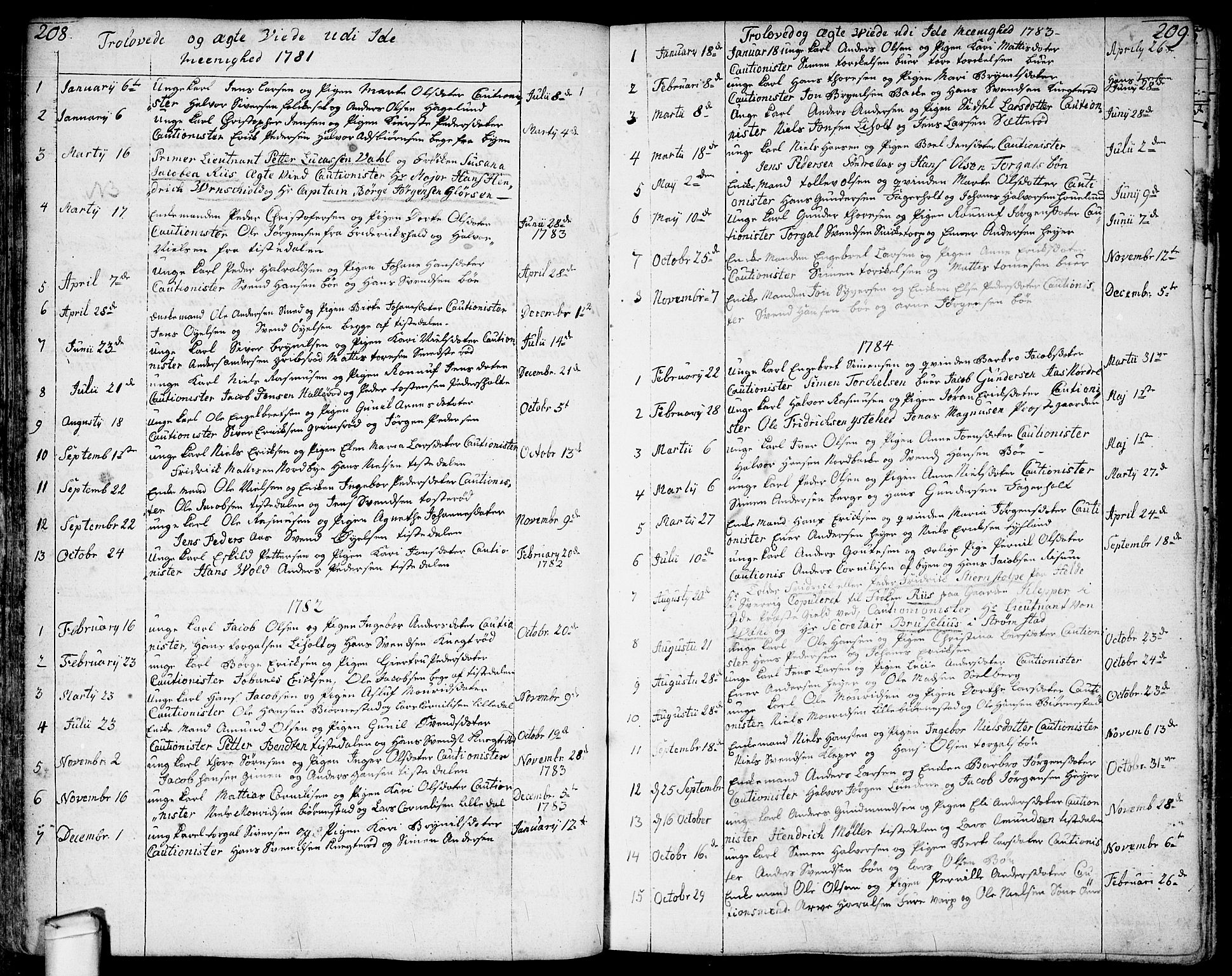 Idd prestekontor Kirkebøker, AV/SAO-A-10911/F/Fc/L0001: Parish register (official) no. III 1, 1770-1814, p. 208-209